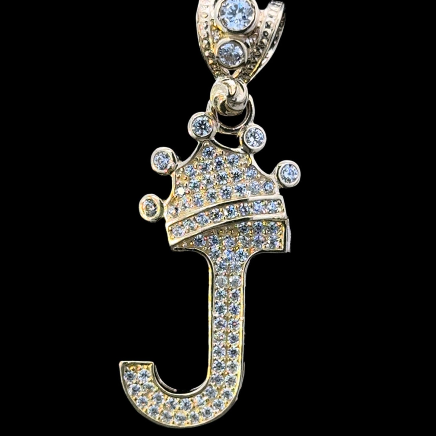 14K PENDANT J AND A CROWN CZ (3.7GR)