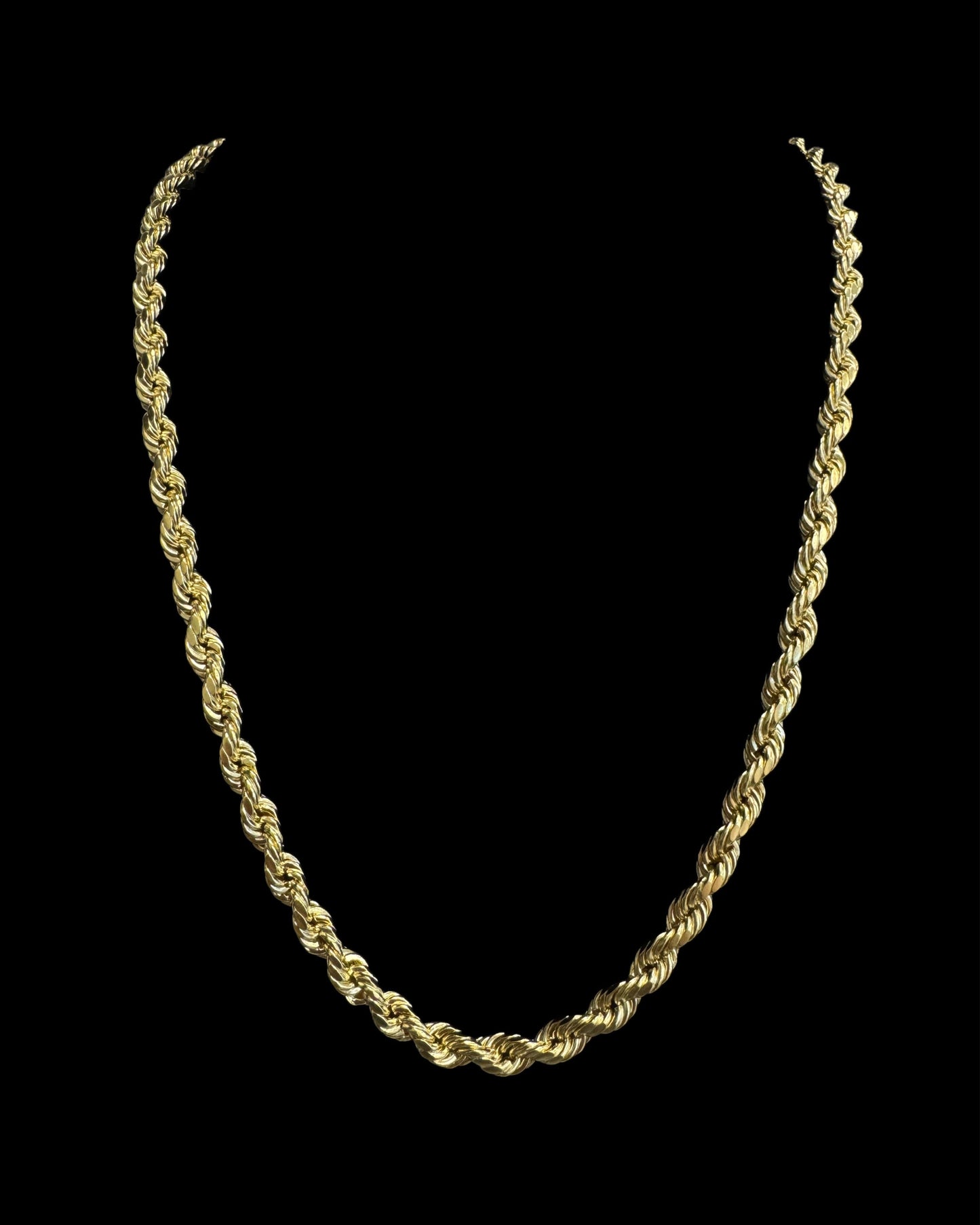 14K GOLD ROPE HOLLOW YELLOW CHAIN (12.9GR 5MM 22")