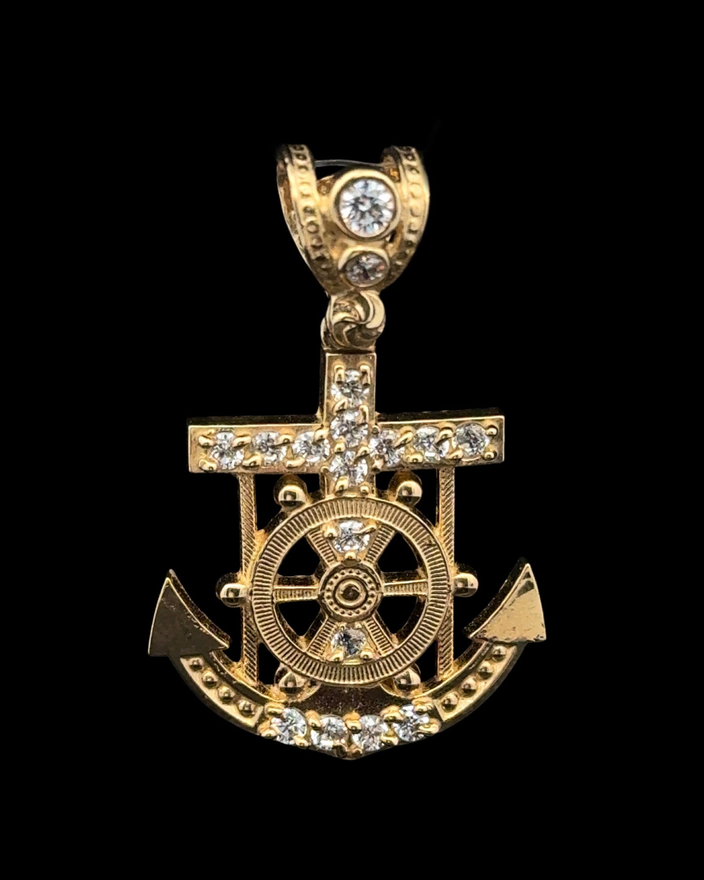 PENDANT ANCLA CZ 4GR 14K