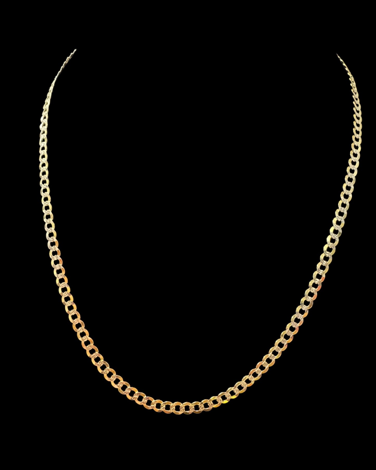 CADENA CUBANA SOLIDA DOBLE TONO 9.1GR 4MM 14K 20"