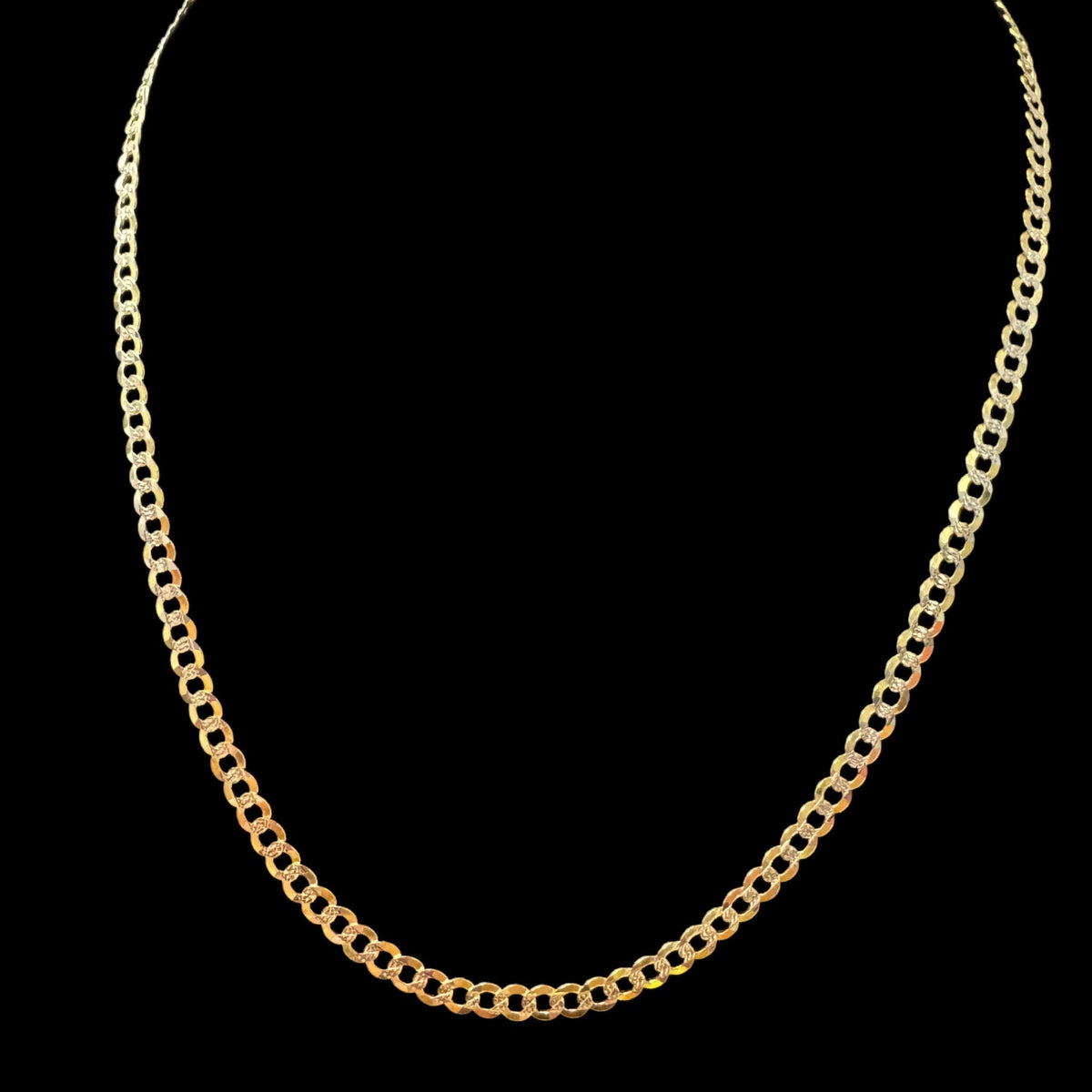 14K SOLID CUBAN CHAIN DOUBLE TONE (8.3GR 4MM 18")