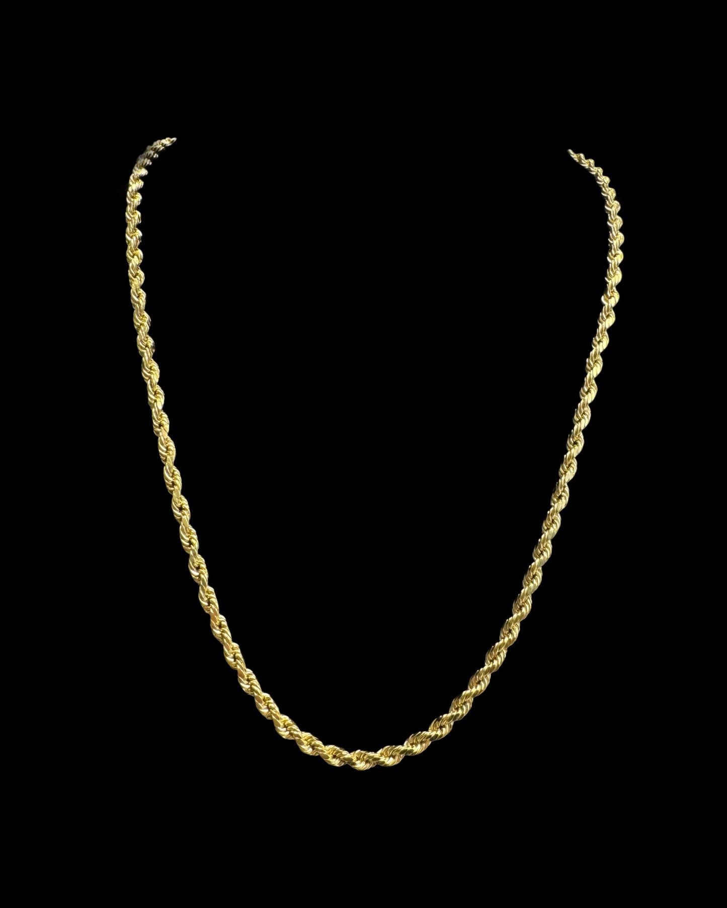 14K GOLD ROPE HOLLOW YELLOW CHAIN (8GRR 4MM 22"