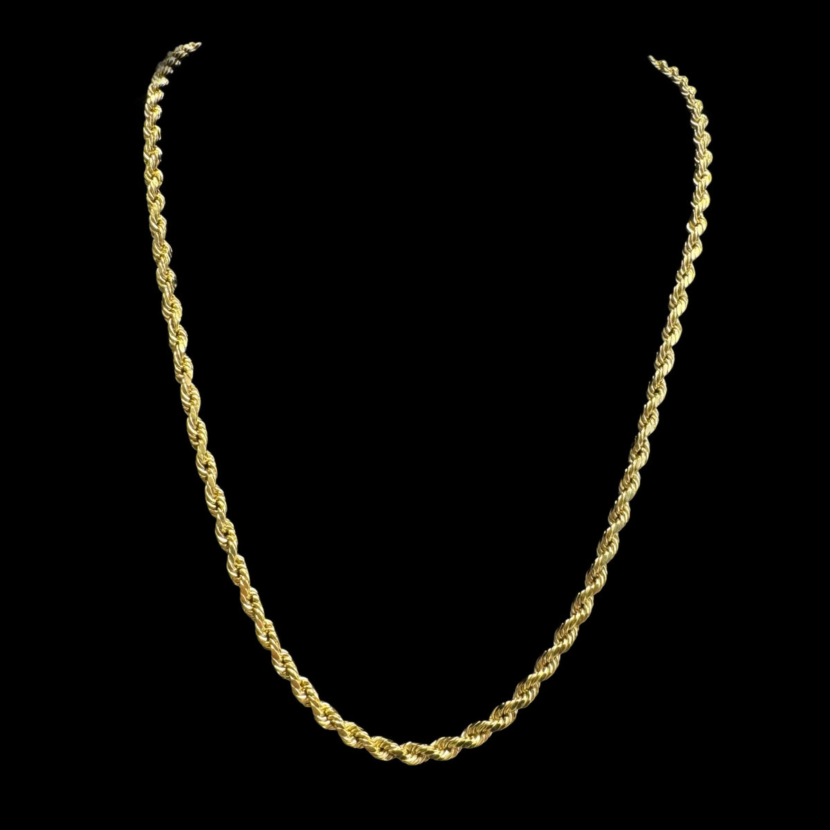 14K GOLD ROPE HOLLOW YELLOW CHAIN (8GR 4MM 22"