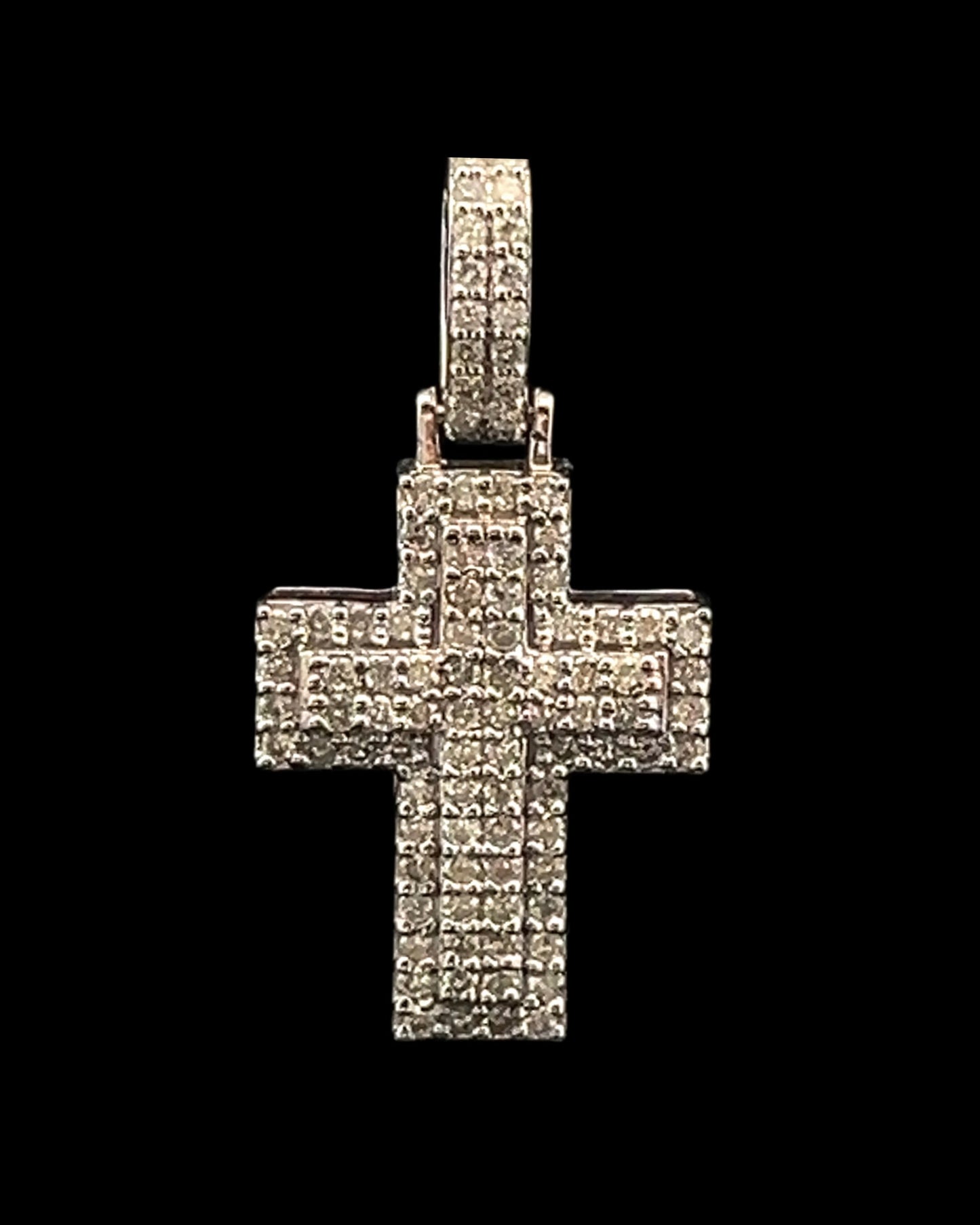 White Gold Cross Pendant 0.39CT 1.3GR 14K