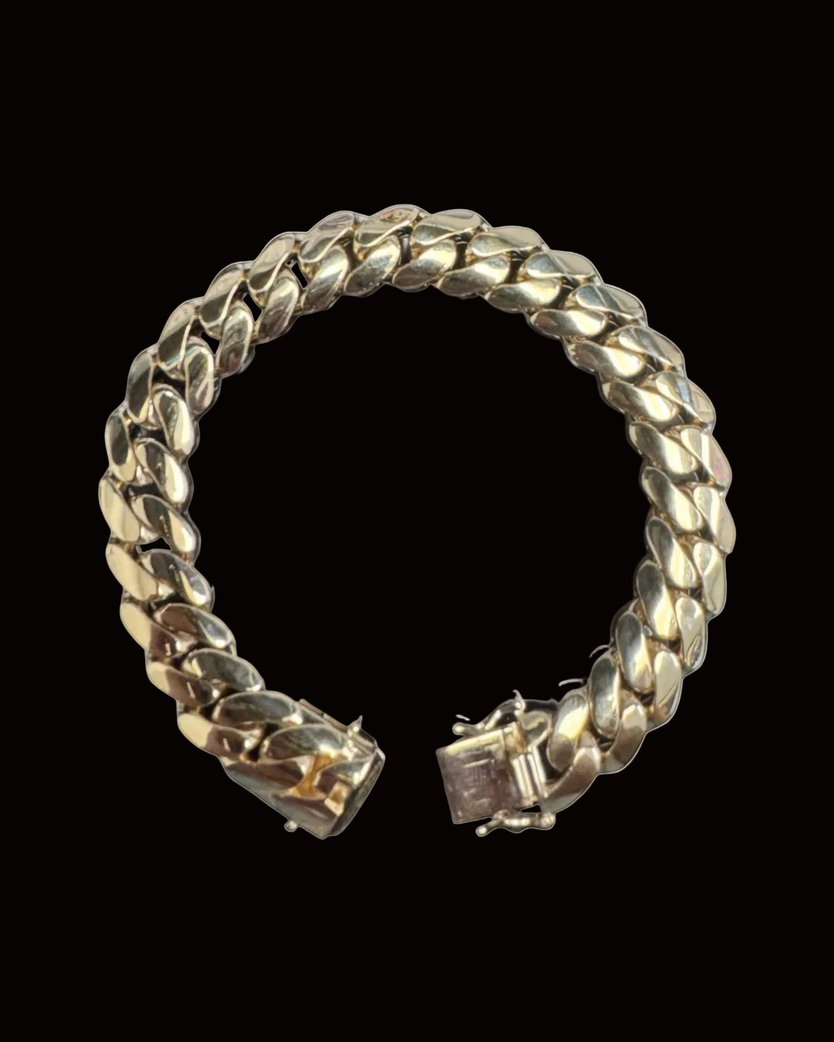 14K GOLD BRACELET SEMISOLID CUBAN (21.8GR 12MM 8.5")