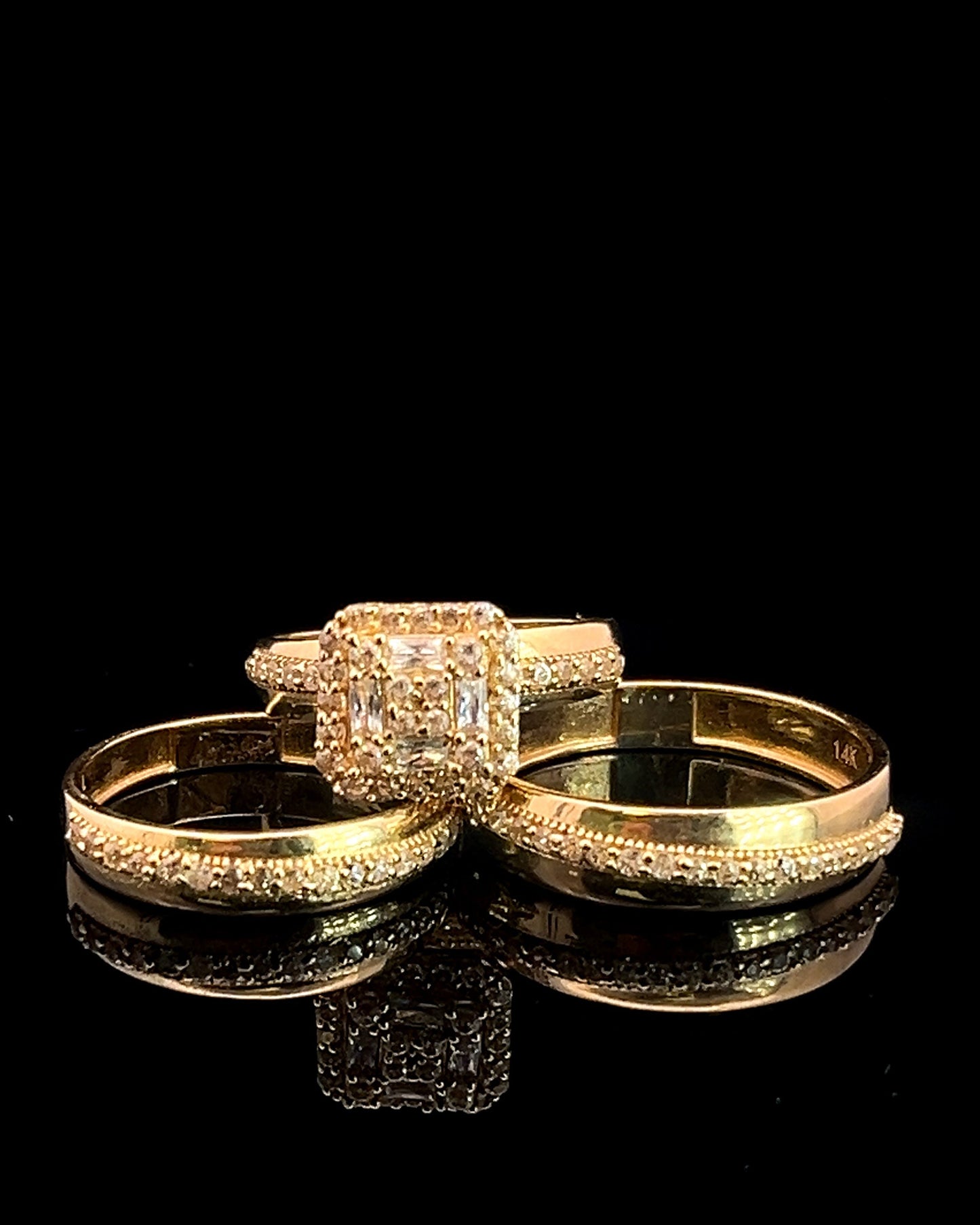 ANILLO TRIO COMPROMISO CZ 7.6GR 14K 7W 9.5M"