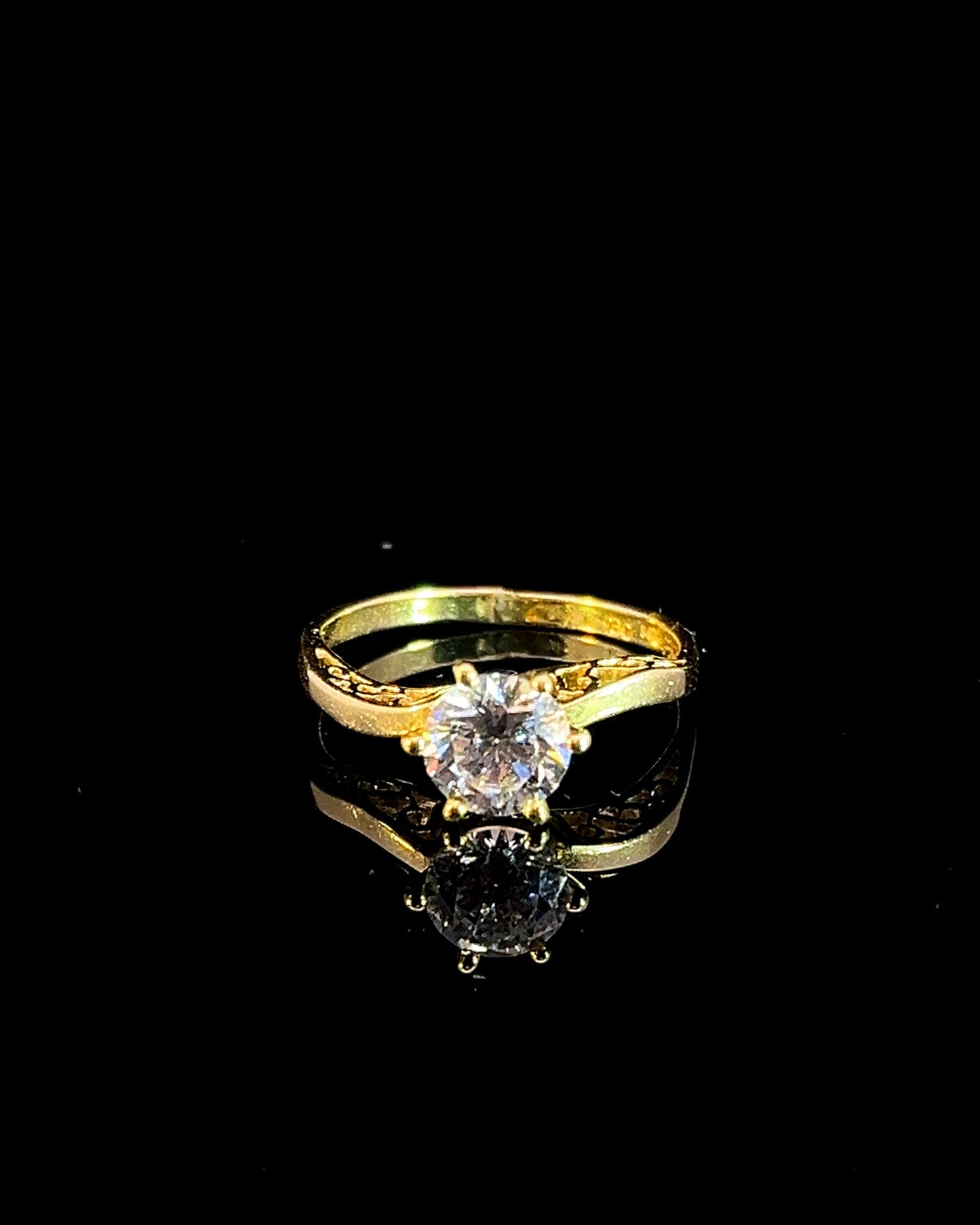Yellow Gold Engagement Ring (CZ) 2.4GR 14K 7"