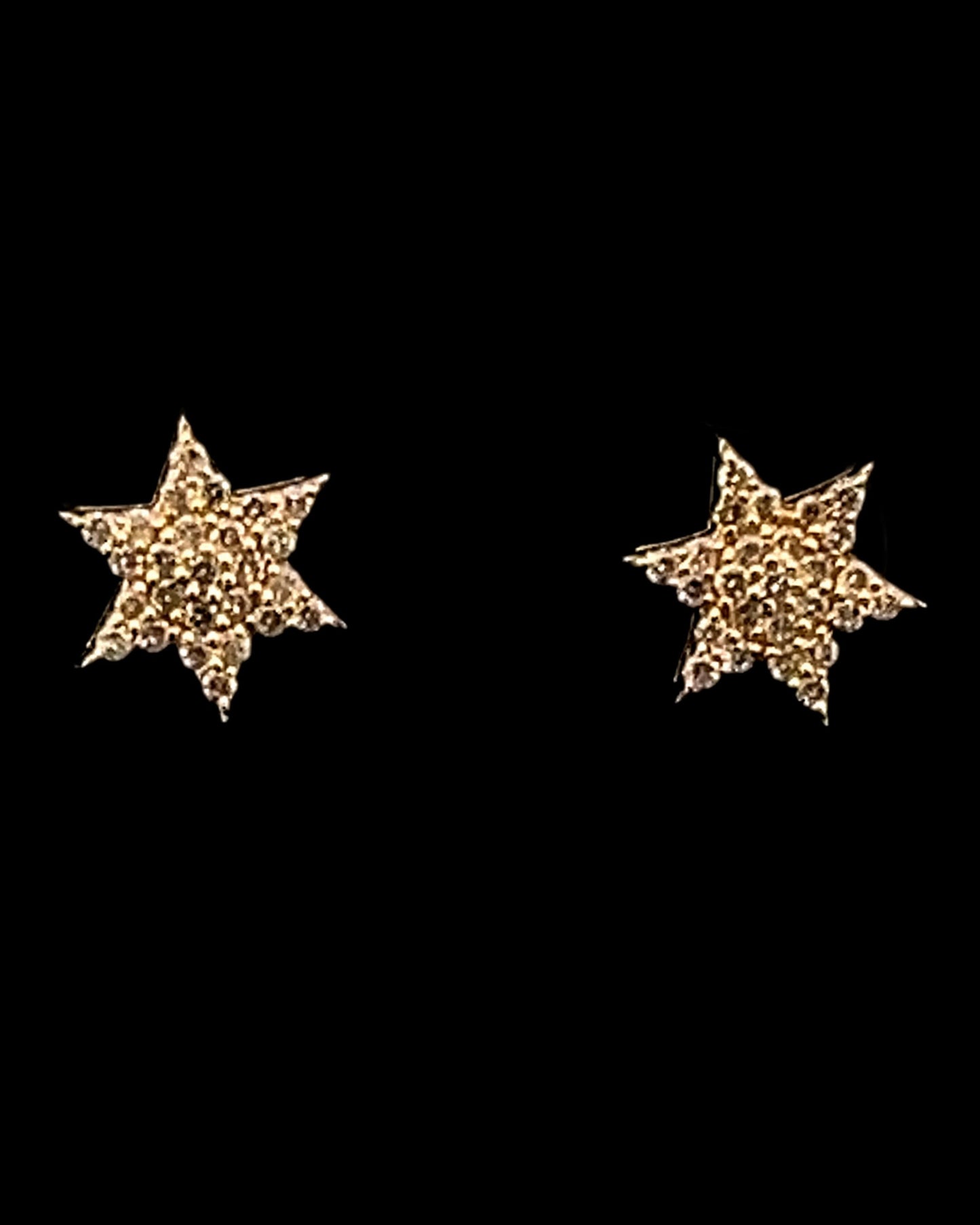 14K YELLOW STAR DIAMONDS EARRINGS (0.3CT 9.27MM 1.2GR)