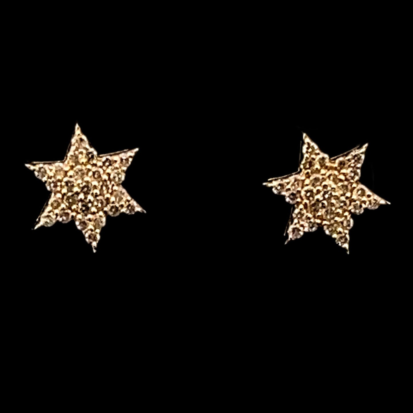 14K YELLOW STAR DIAMONDS EARRINGS (0.3CT 9.27MM 1.2GR)