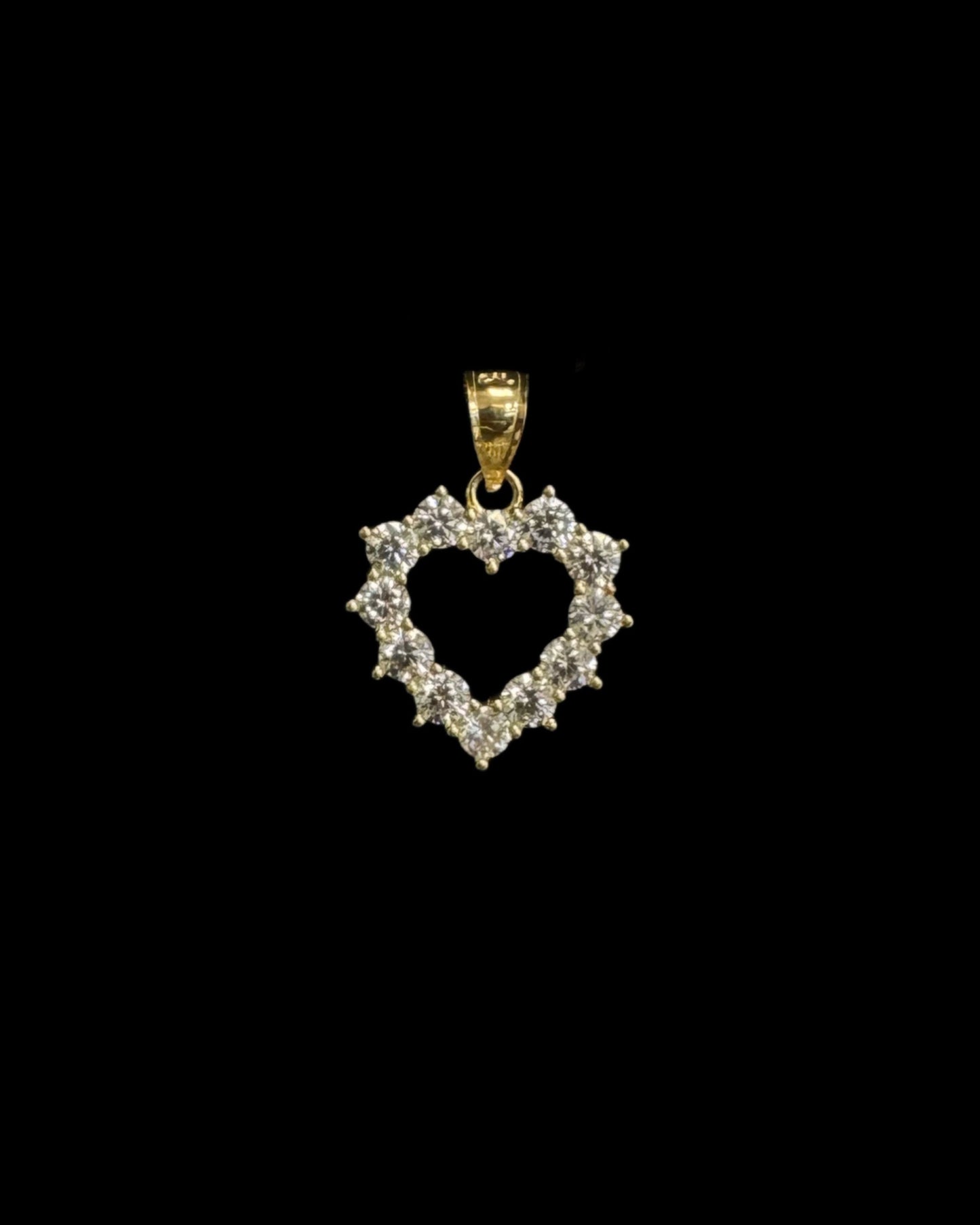 14K HEART PENDANT CZ (2.6GR)