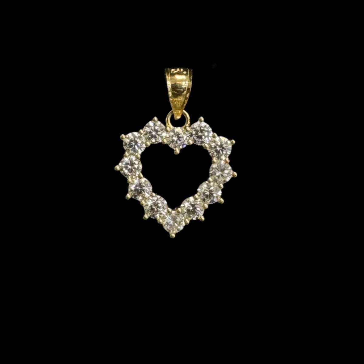 14K HEART PENDANT CZ (2.6GR)