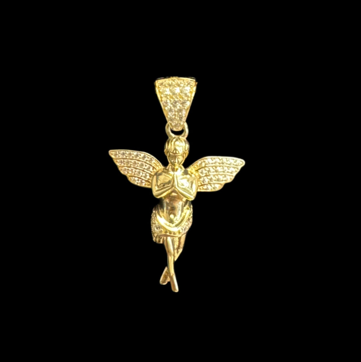 14K GOLD ANGEL PENDANT CZ (2.6GR)