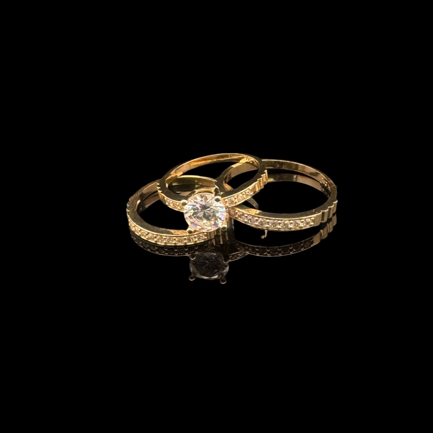 14K GOLD ENGAGEMENT CZ RING (6.2GR W7" M10")