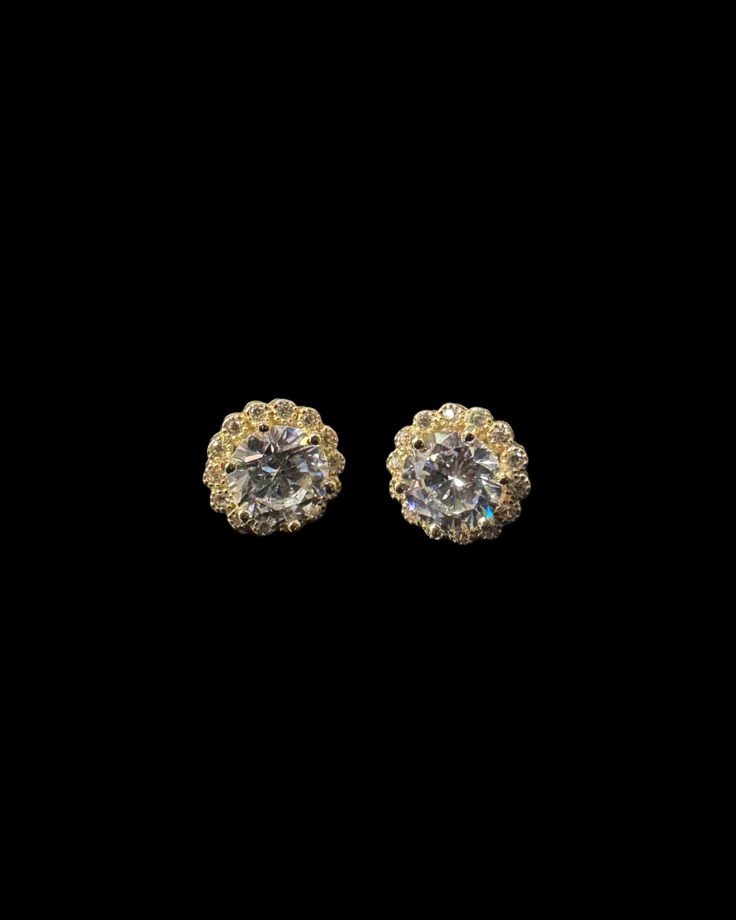 ARETES FLOR CZ 14K