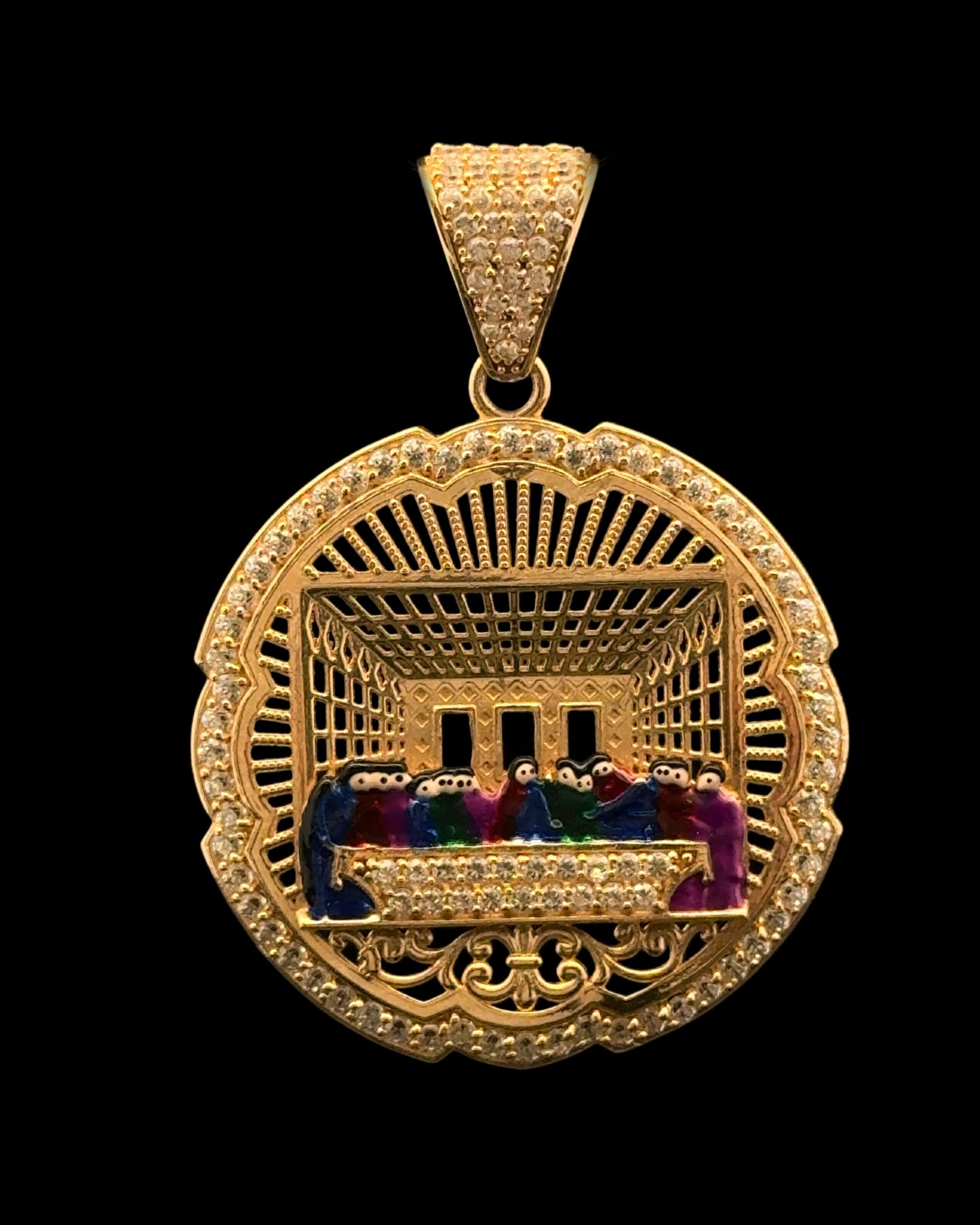 COLGANTE ULTIMA CENA CZ GRANDE 6.9GR 14K