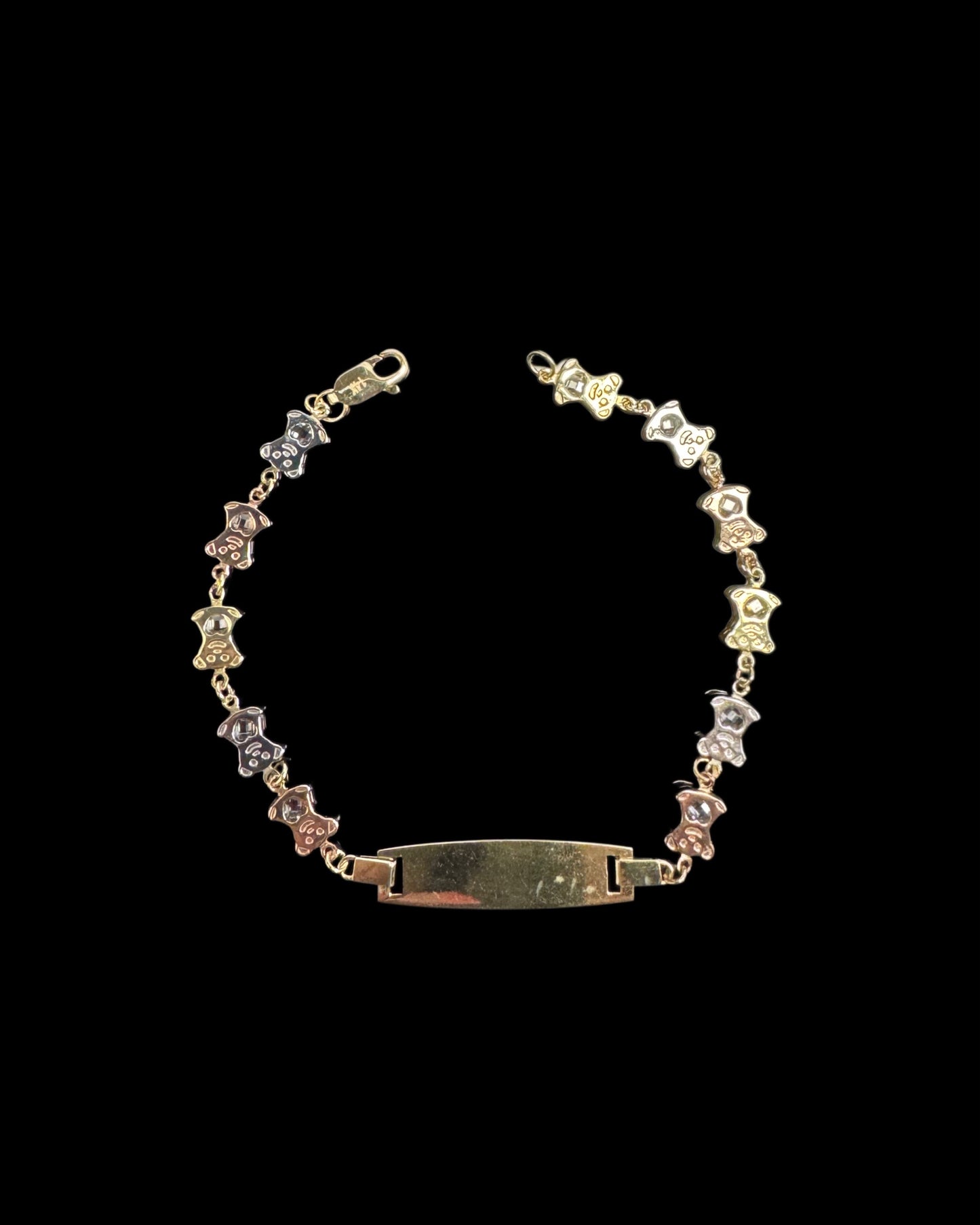 14K GOLD BABY ID BEAR BRACELET (3GR 6")