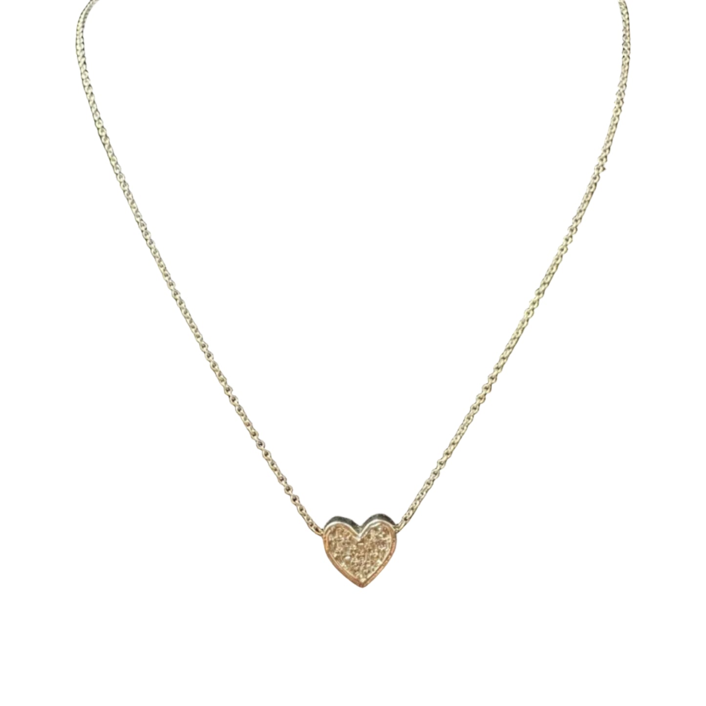 Collar con corazón de esmalte baguette en oro amarillo de 0,37 ct y 3,6 gr de 14 quilates y 18"