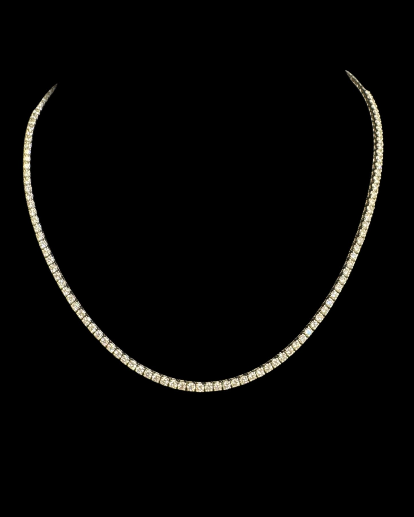 14K WHITE GOLD TENNIS LAB DIAMOND CHAIN (15.9GR 2.5MM 7.8CT 16")