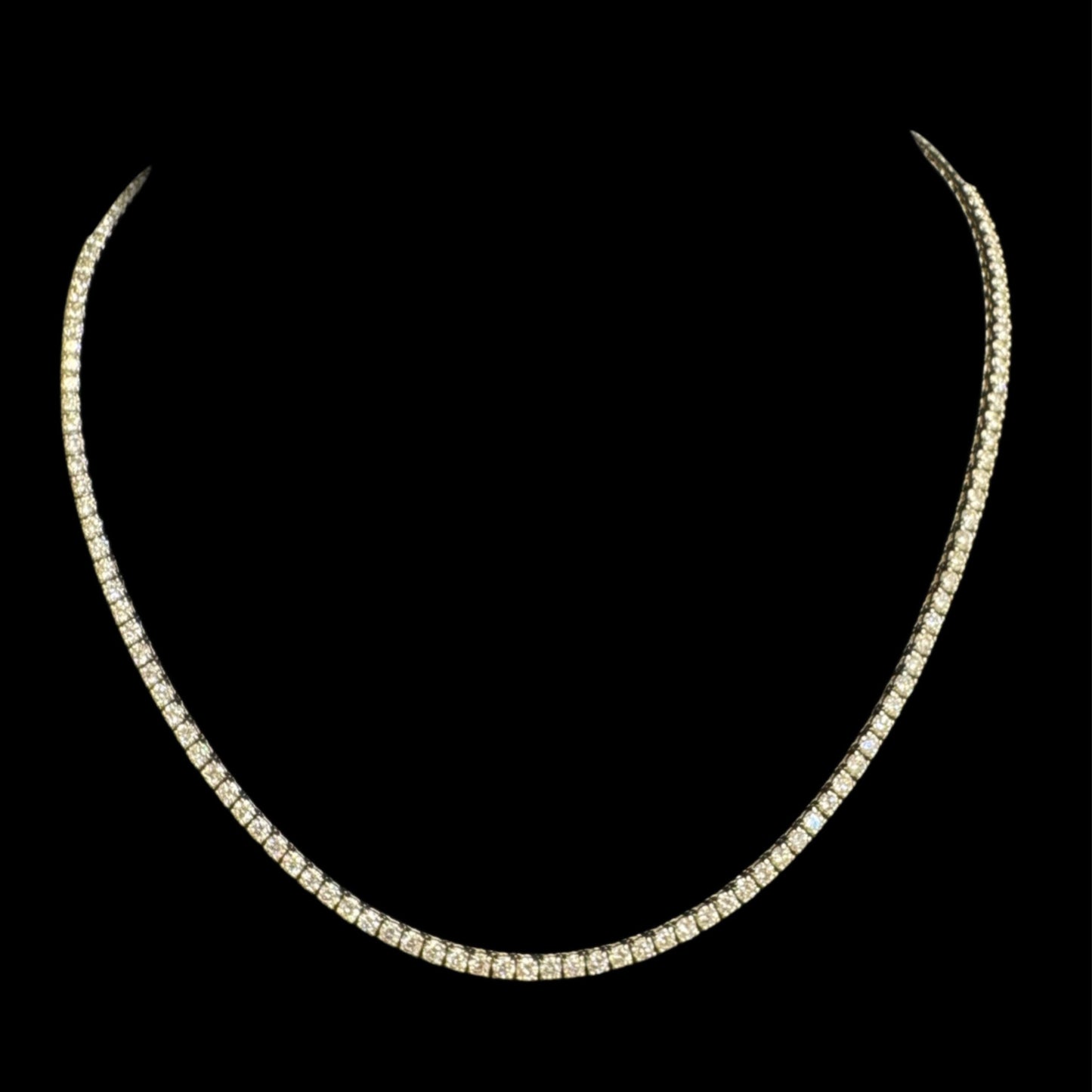 14K WHITE GOLD TENNIS LAB DIAMOND CHAIN (15.9GR 2.5MM 7.8CT 16")