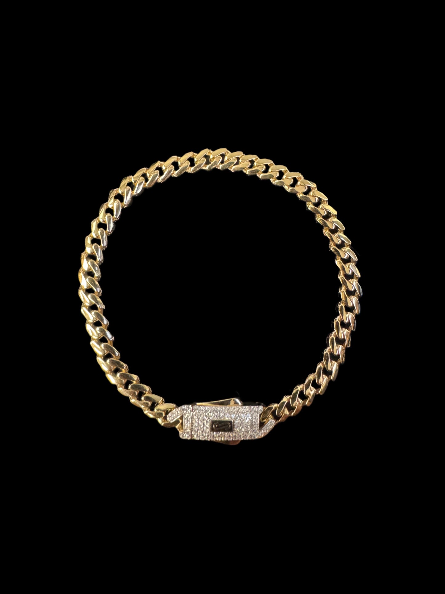 BRACELET MONACO CON BROCHE CZ 5.5GR 5MM 14K 7"