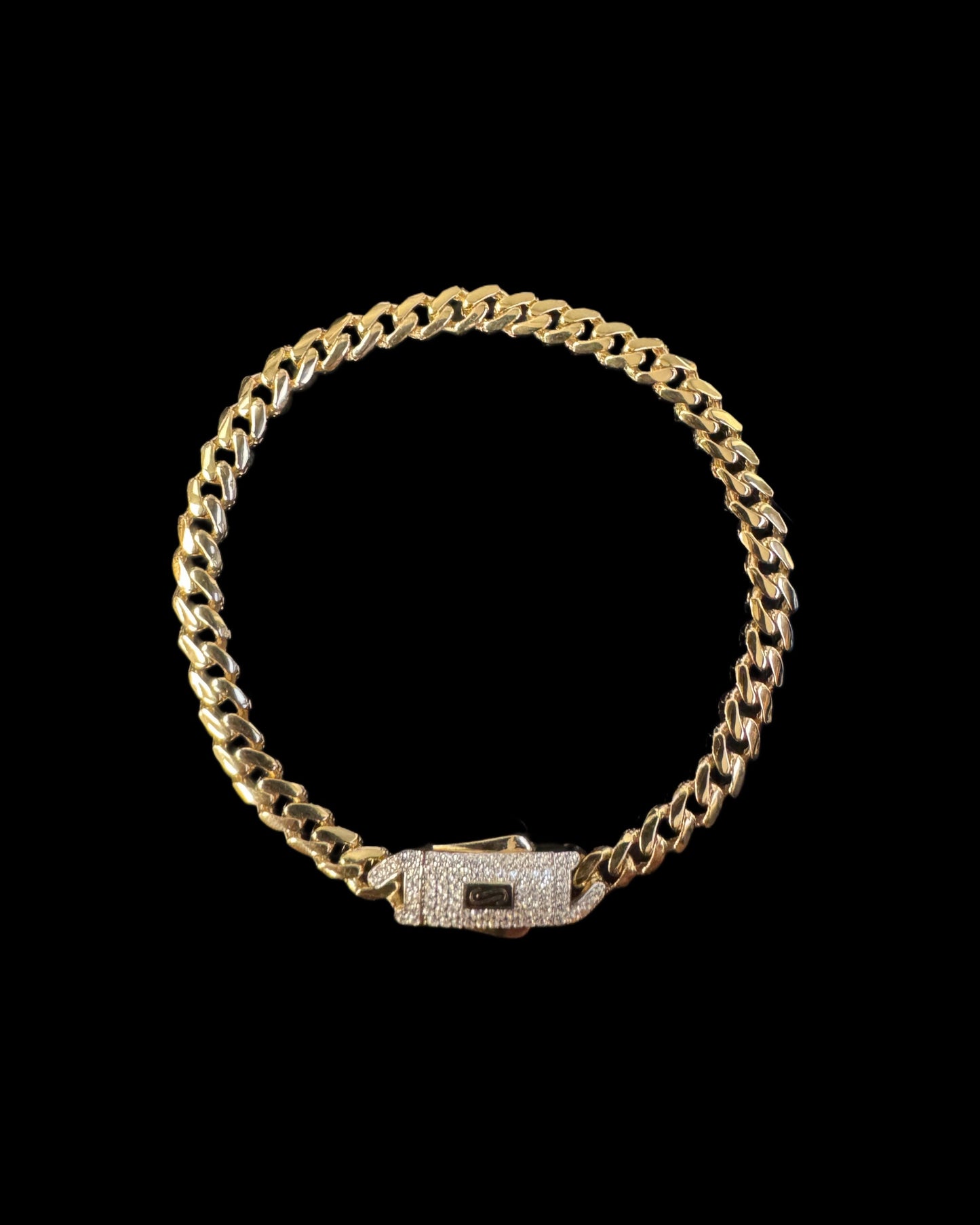 BRACELET MONACO CON BROCHE CZ 5.5GR 5MM 14K 7"