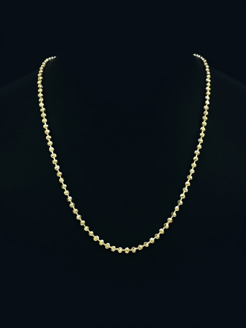 14K YELLOW MOON CUT CHAIN (20.8GR 3.3MM 22")