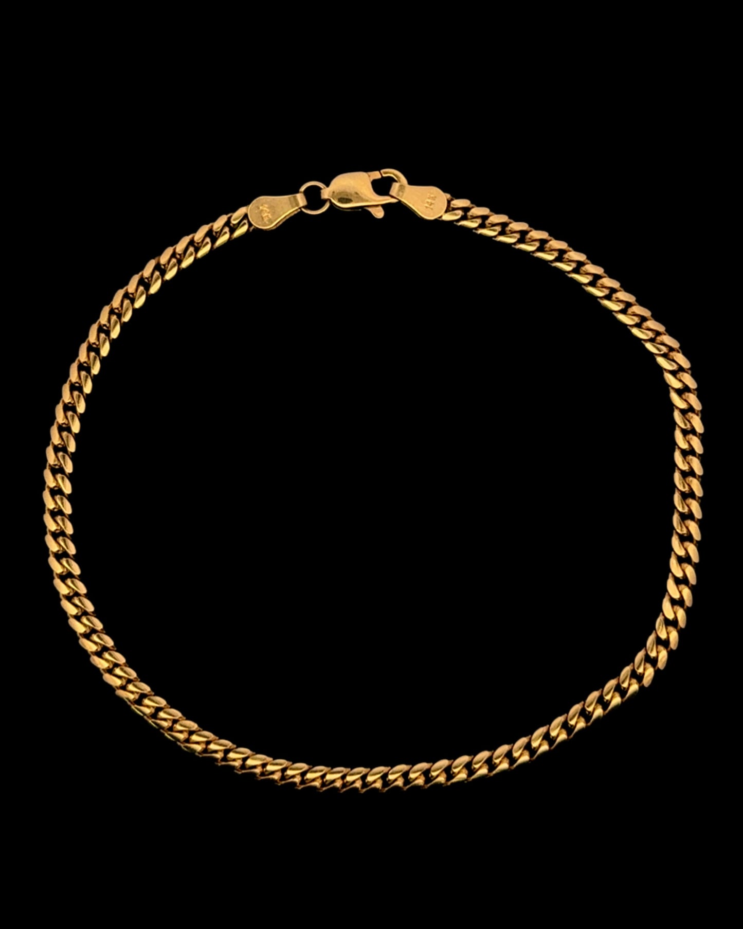 BRAZALETE CUBANO SOLIDO 6.1GR 3.2MM 14K 7.5"