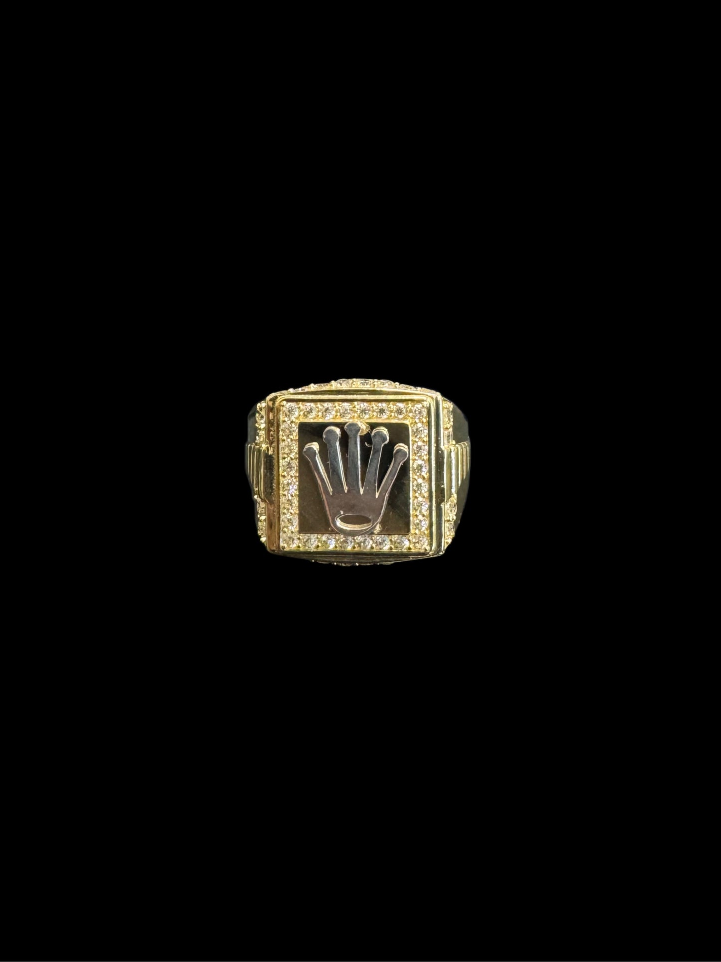 14K GOLD CROWN RING CZ (4.5GR 10")