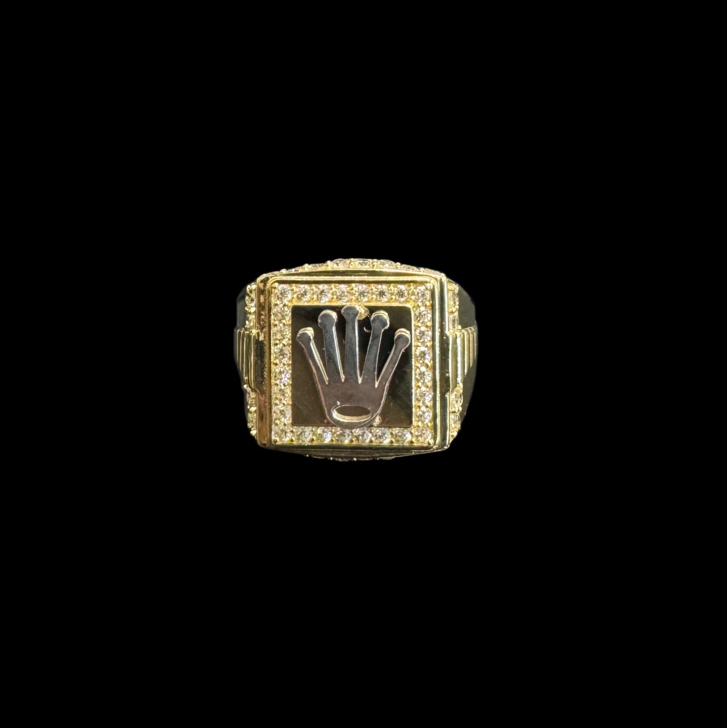 14K GOLD CROWN RING CZ (4.5GR 10")
