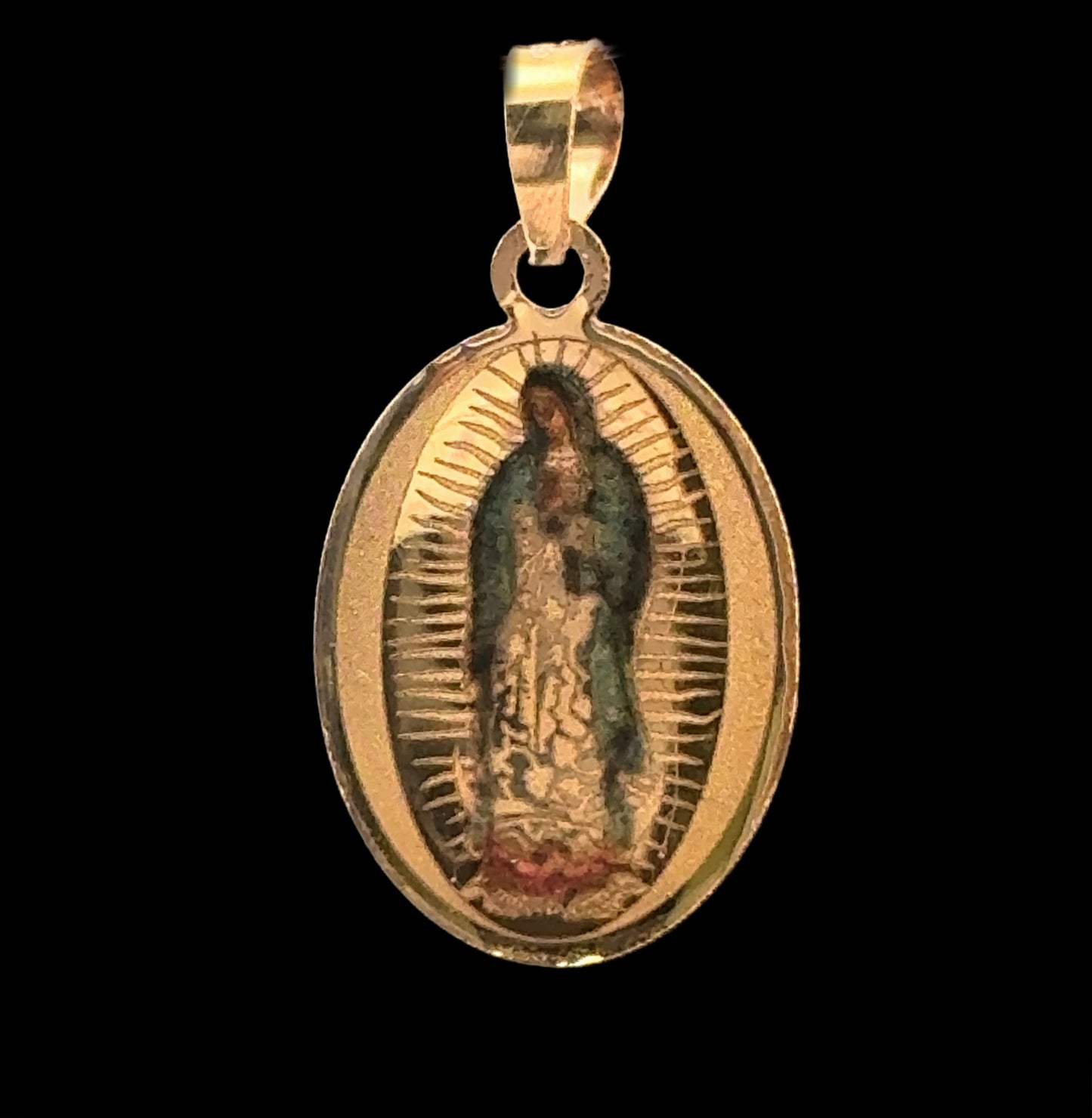MEDALLA VIRGEN JESUS 14K