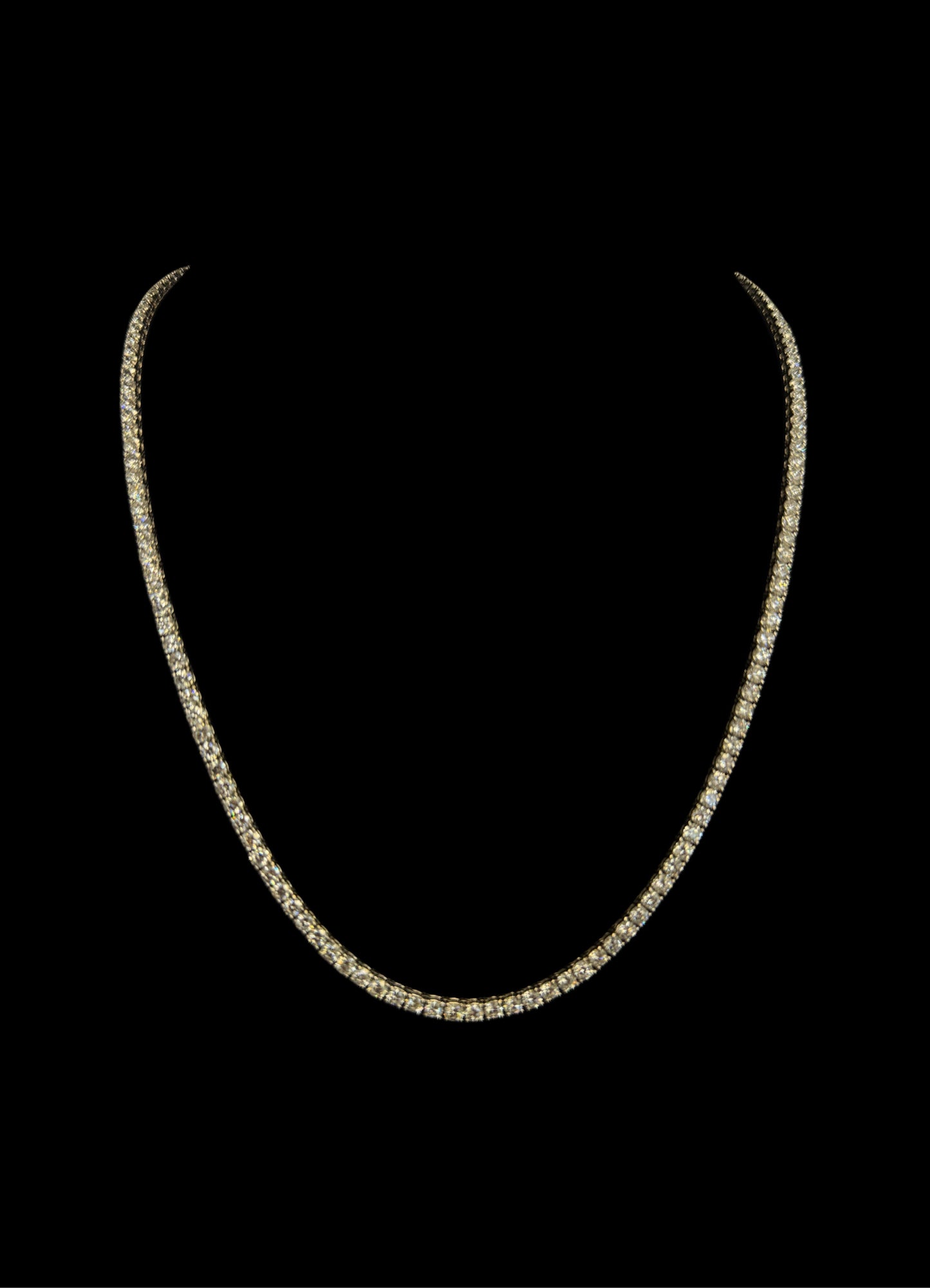 14K GOLD TENNIS LAB DIAMOND CHAIN (28.1GR 3.5MM 18.94CT 22")