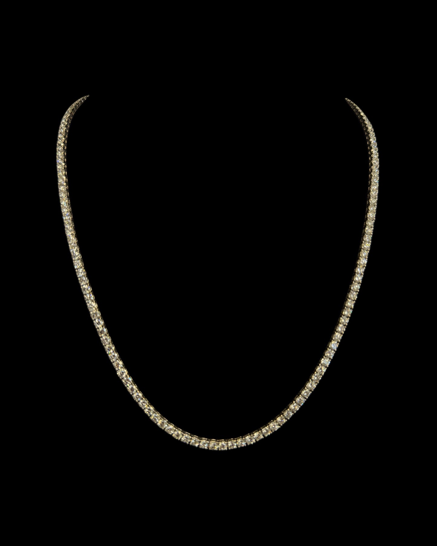 14K GOLD TENNIS LAB DIAMOND CHAIN (28.1GR 3.5MM 18.94CT 22")