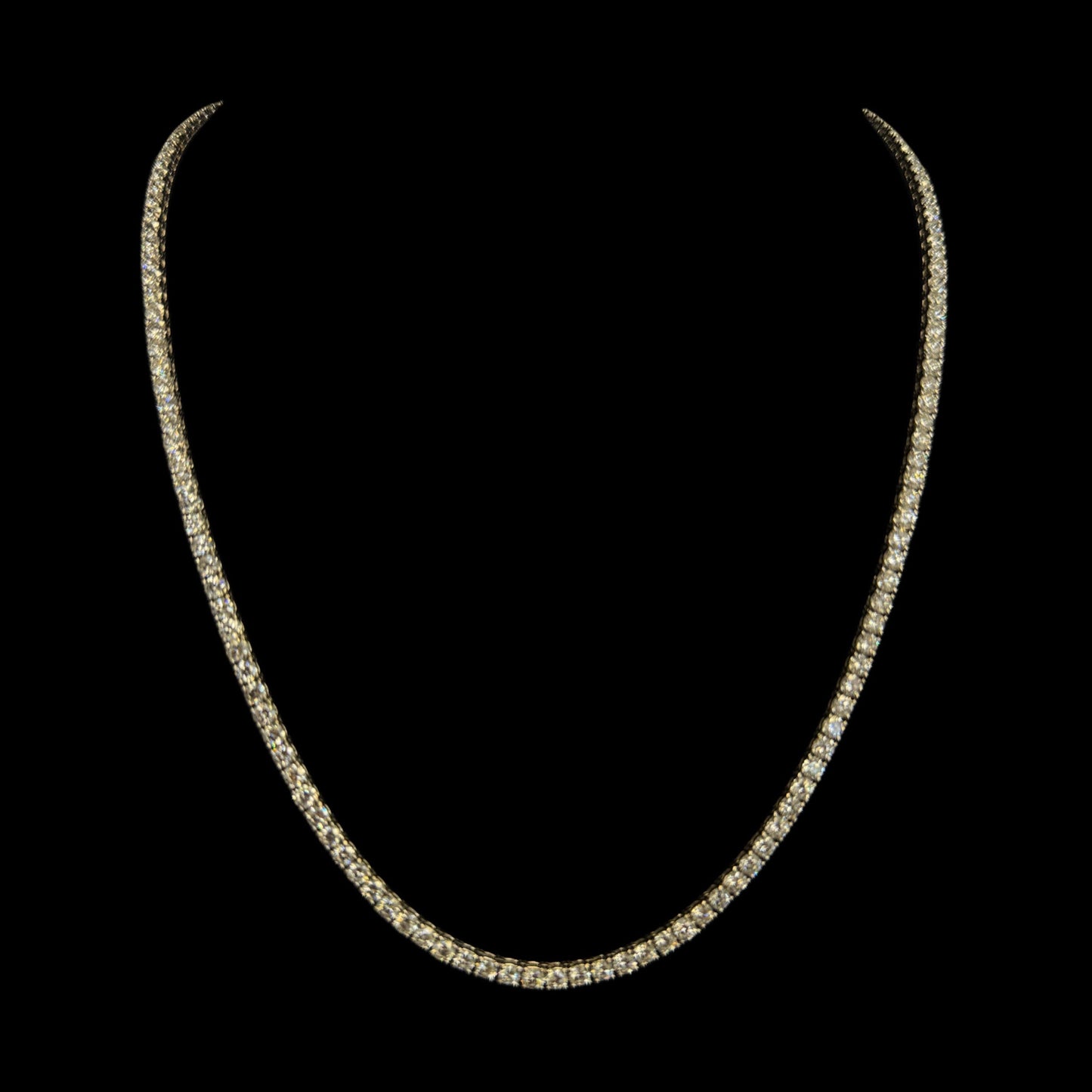 14K GOLD TENNIS LAB DIAMOND CHAIN (28.1GR 3.5MM 18.94CT 22")