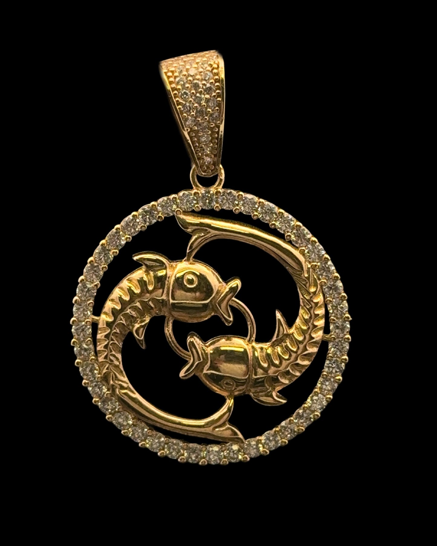 PENDANT SIGNO ZODIACO PISCIS CZ 5GR 14K