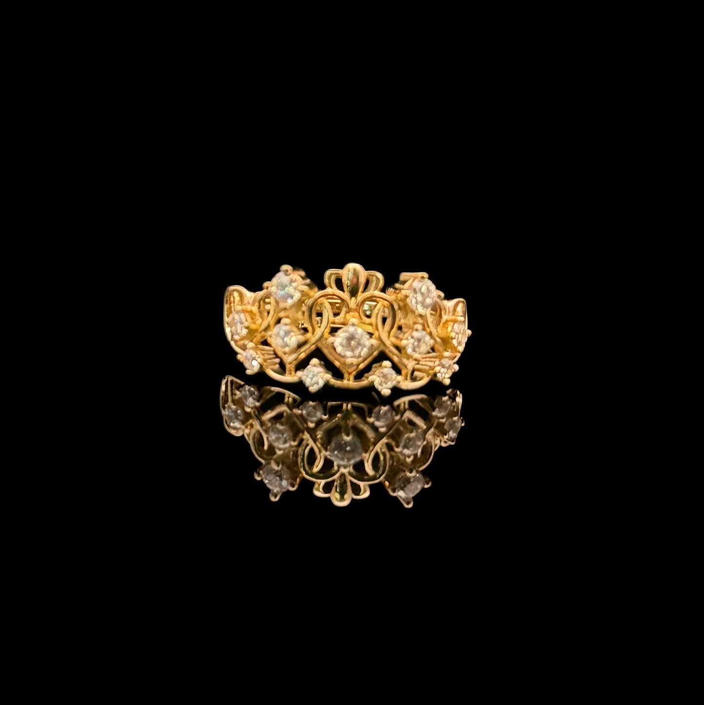14K GOLD CROWN RING CZ (2.7GR 7")