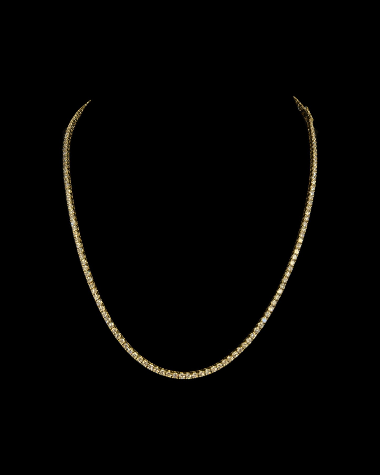 14K YELLOW GOLD TENNIS LAB DIAMOND CHAIN (17.9GR 2.5MM 7.82CT 18")