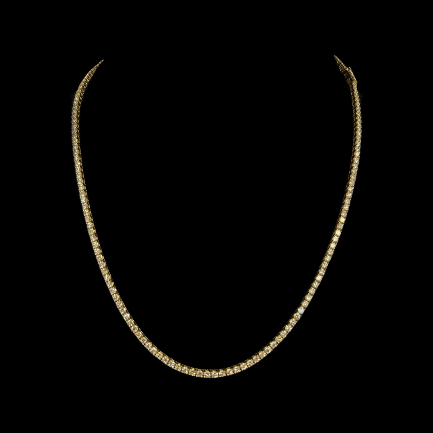 14K YELLOW GOLD TENNIS LAB DIAMOND CHAIN (17.9GR 2.5MM 7.82CT 18")