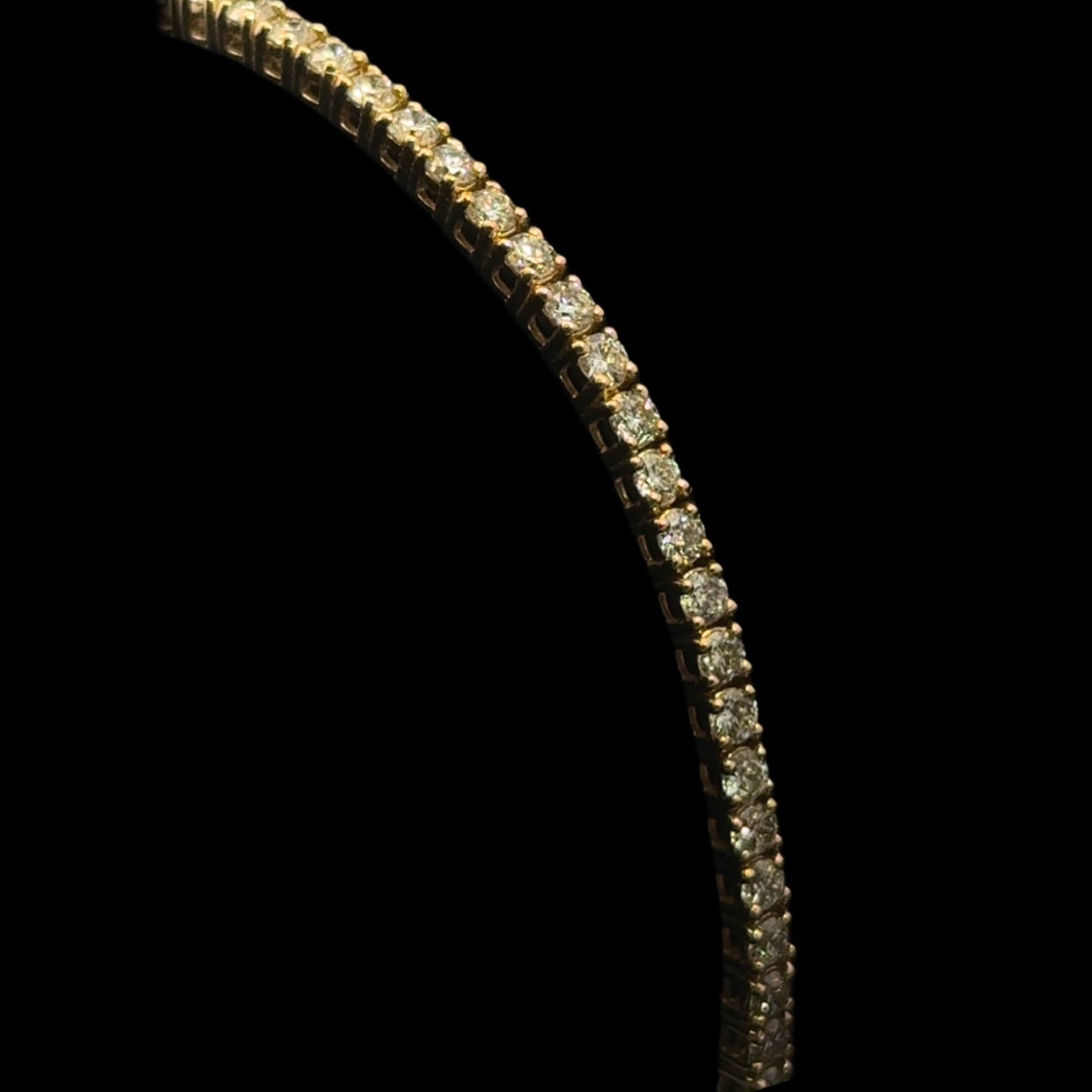 14K YELLOW GOLD TENNIS BRACELET (2CT 5.4GR 2MM 7")