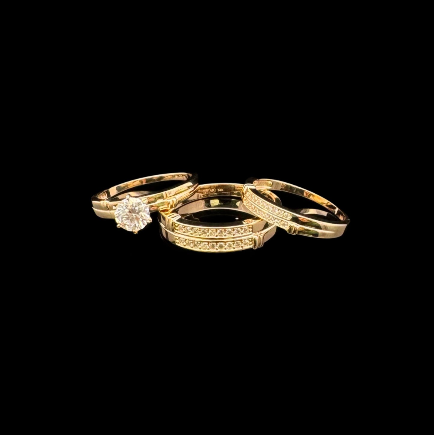 14K GOLD ENGAGEMENT MOISSANITE RING (8.1GR W8" M10.5")