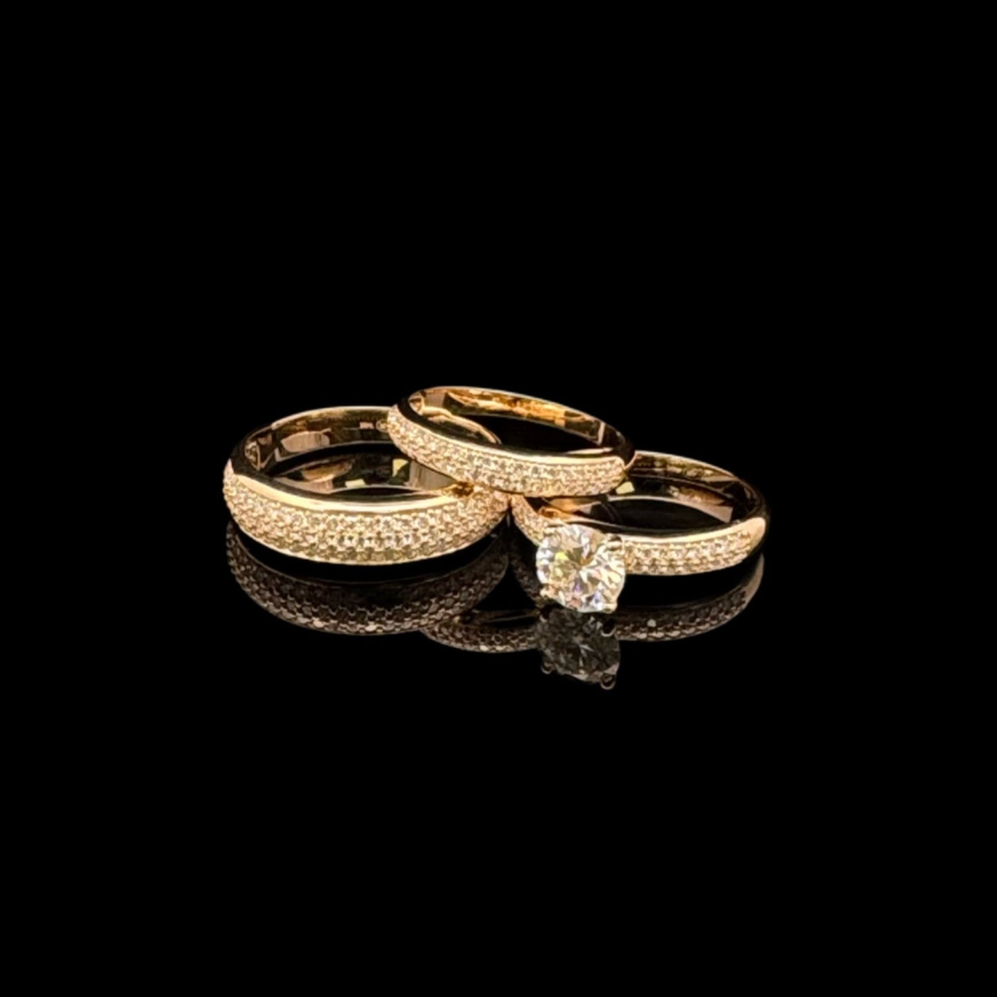 14K GOLD ENGAGEMENT MOISSANITE RING (7.8GR W8" M11.5")
