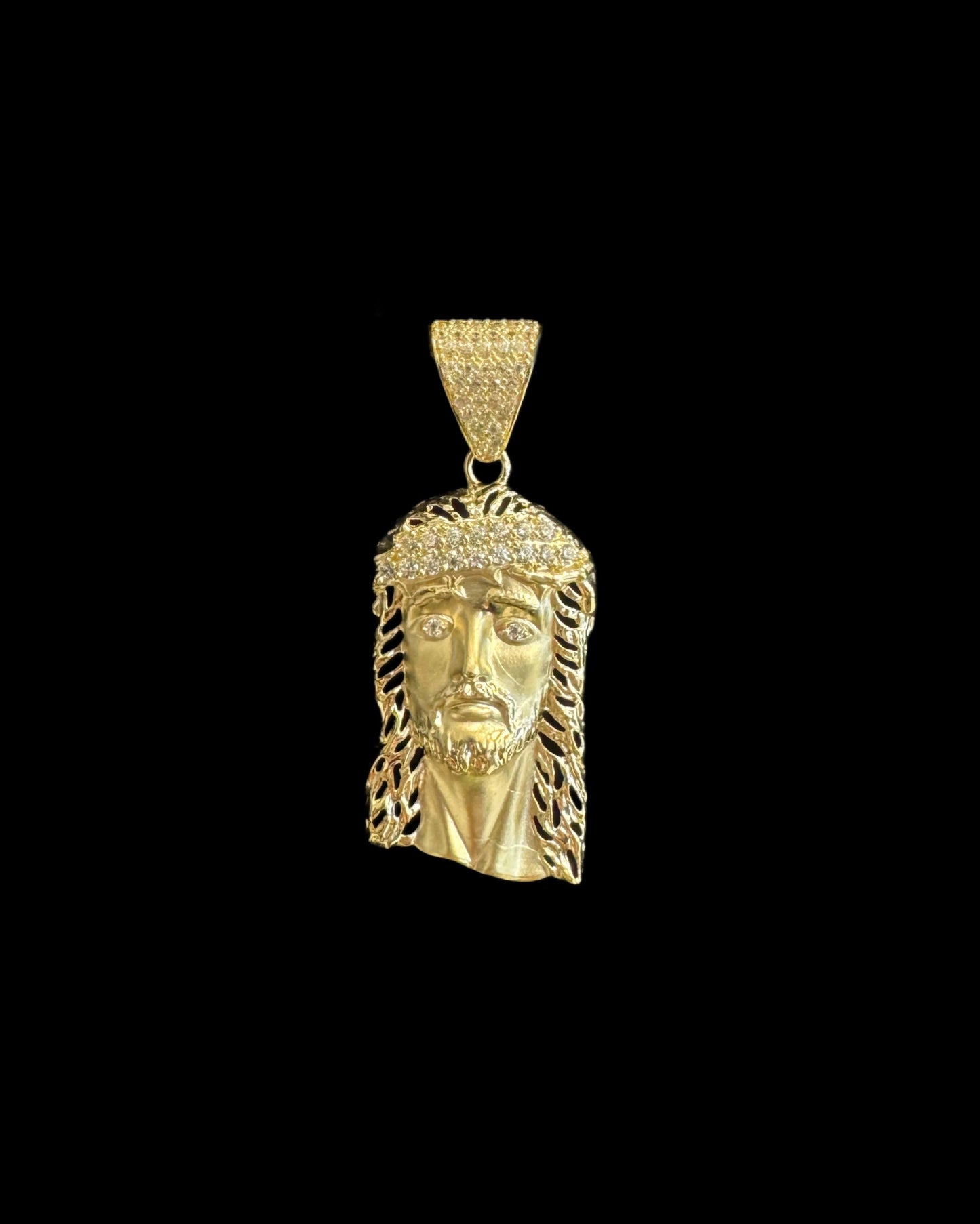 14K GOLD JESUS FACE PENDANT CZ (4.8GR)