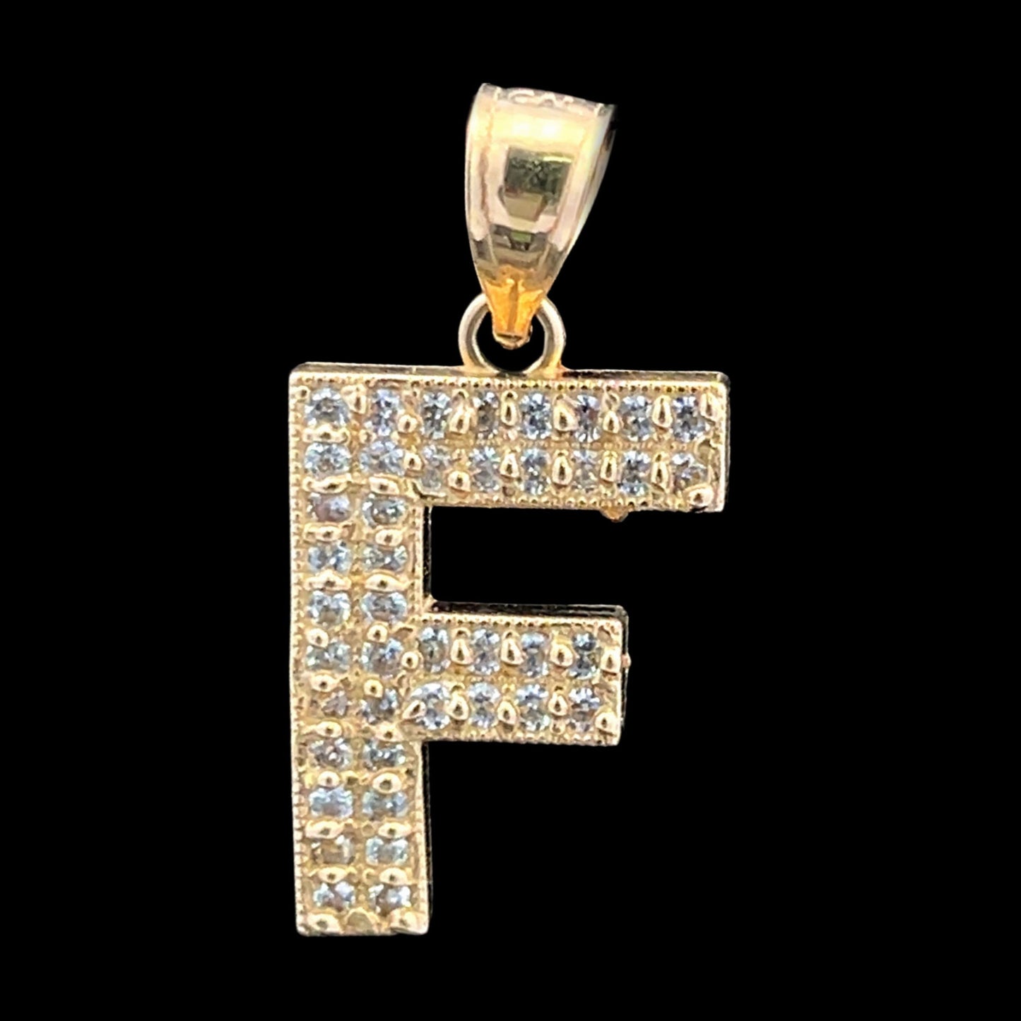 PENDANT LETRA F CZ 1.2GR 14K