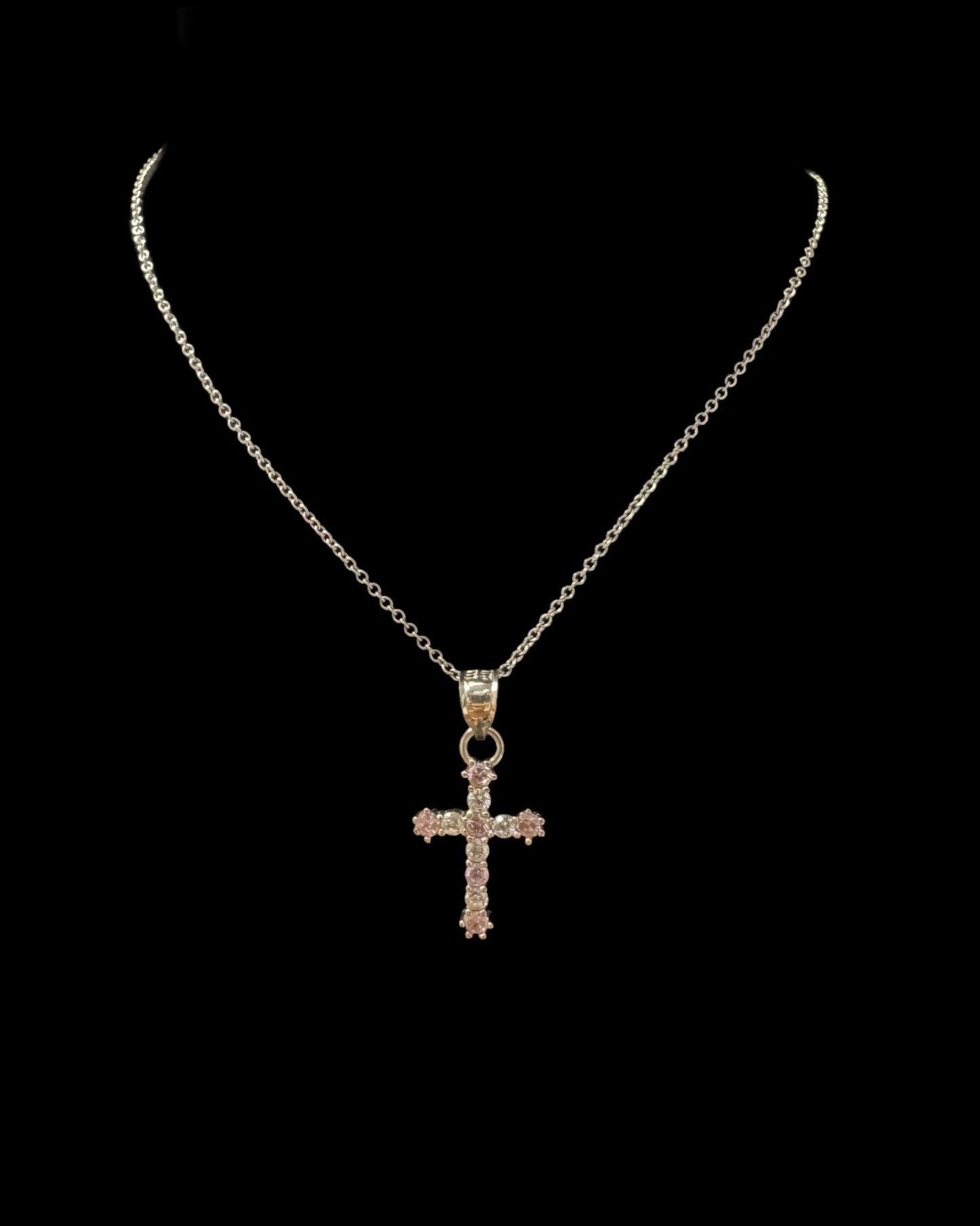 White Gold Cross Necklace 3GR 14K 18"