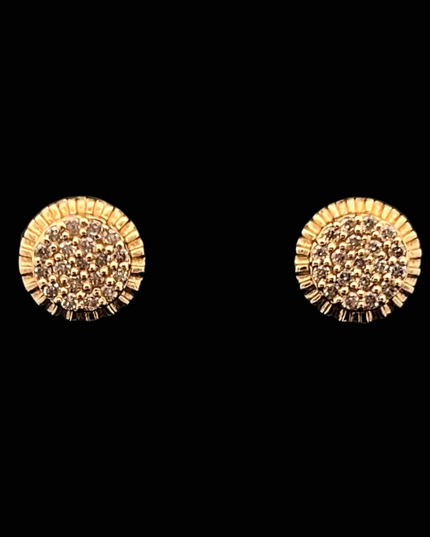 14K YELLOW SUNFLOWER EARRINGS (0.26CT 7.97MM)