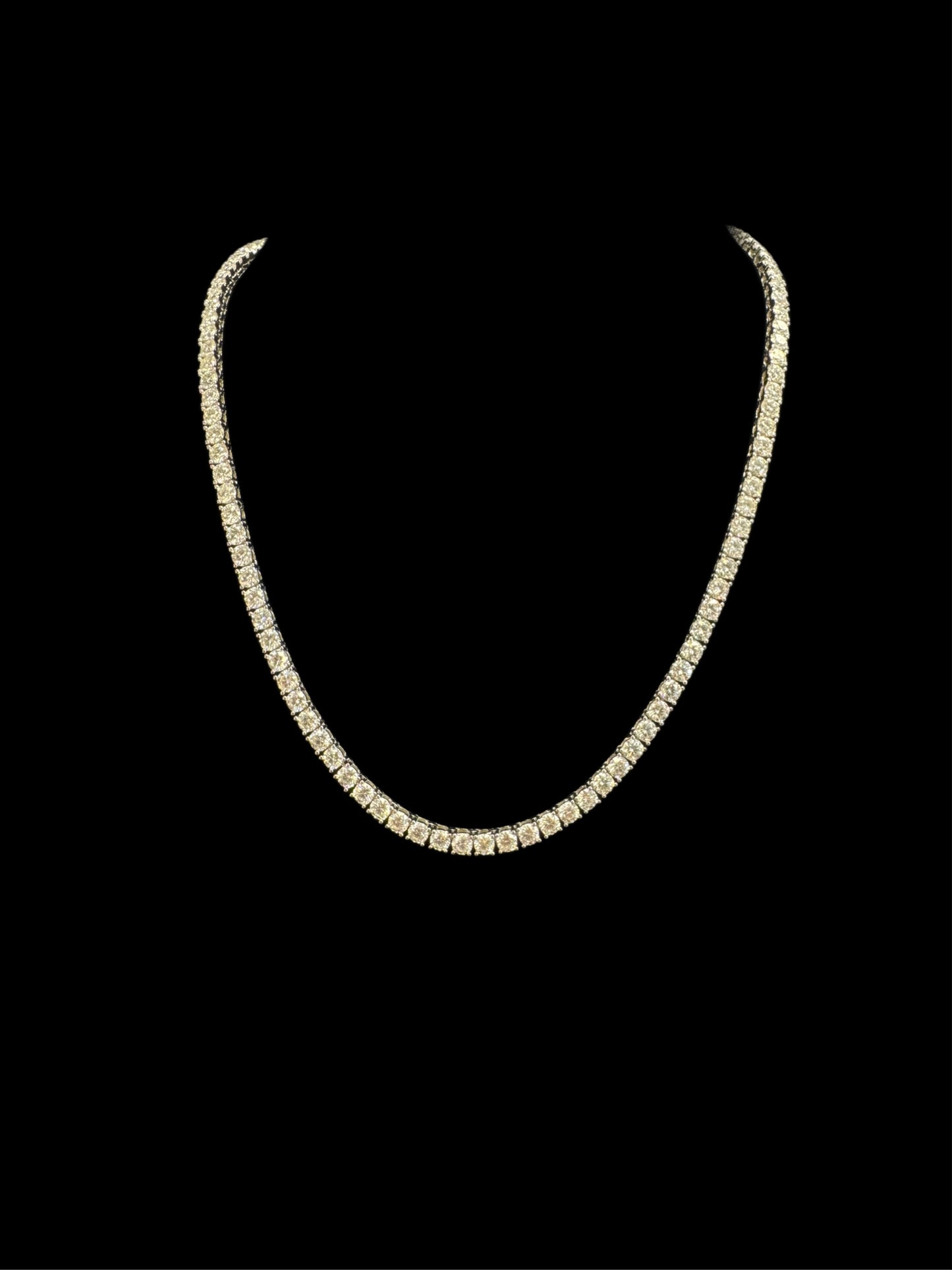 925 SILVER MOISSANITE TENNIS CHAIN (42.9GR 4MM 31.98CTW 24")