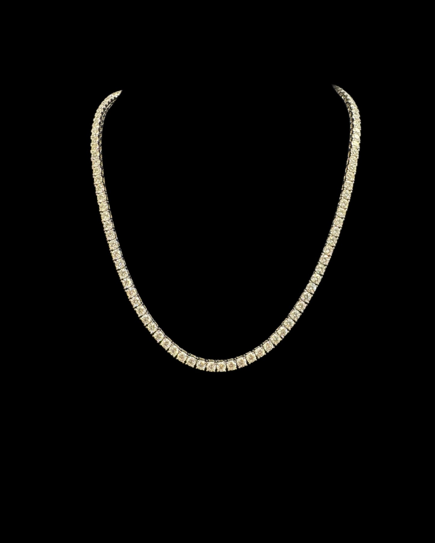 925 SILVER MOISSANITE TENNIS CHAIN (42.9GR 4MM 31.98CTW 24")