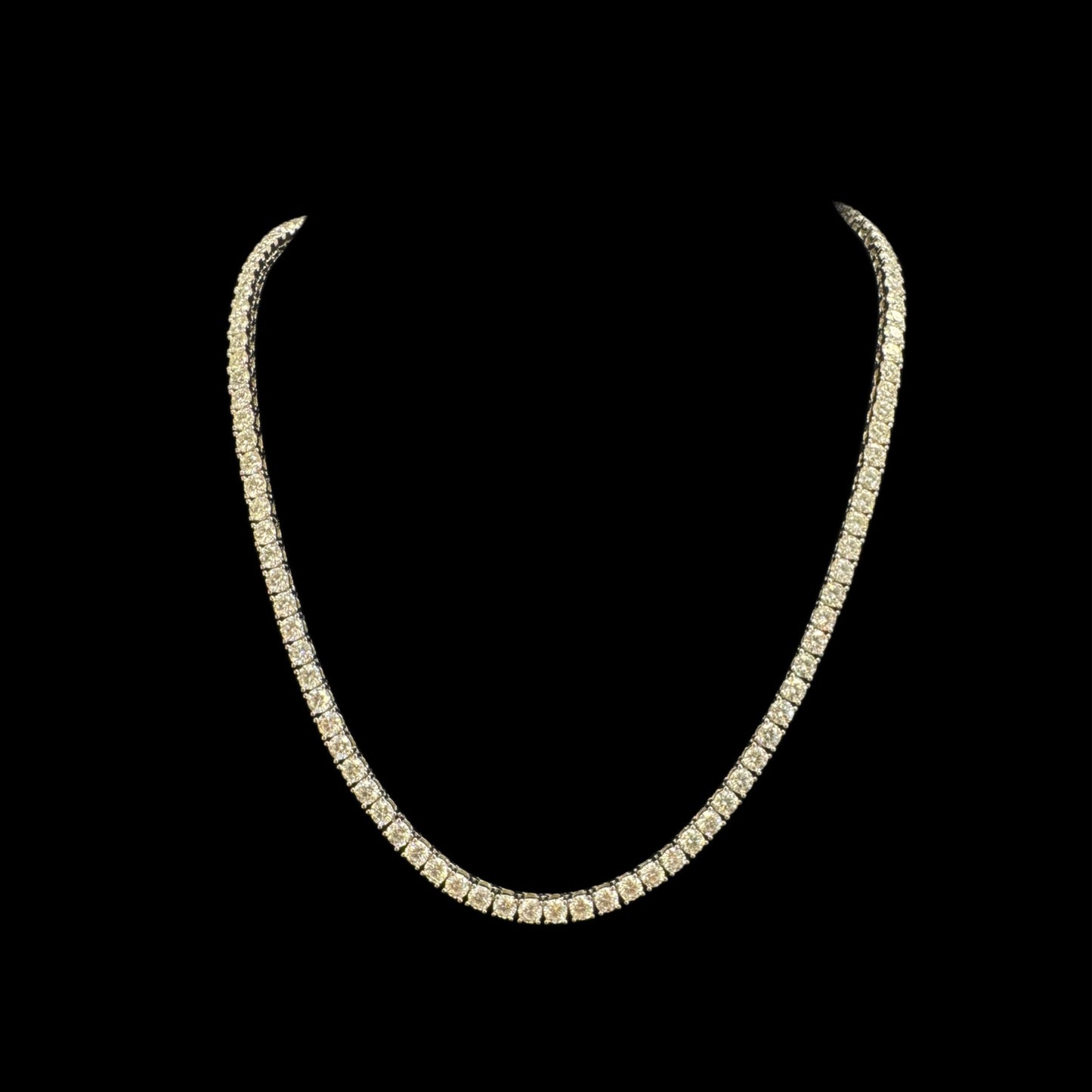 925 SILVER MOISSANITE TENNIS CHAIN (42.9GR 4MM 31.98CTW 24")