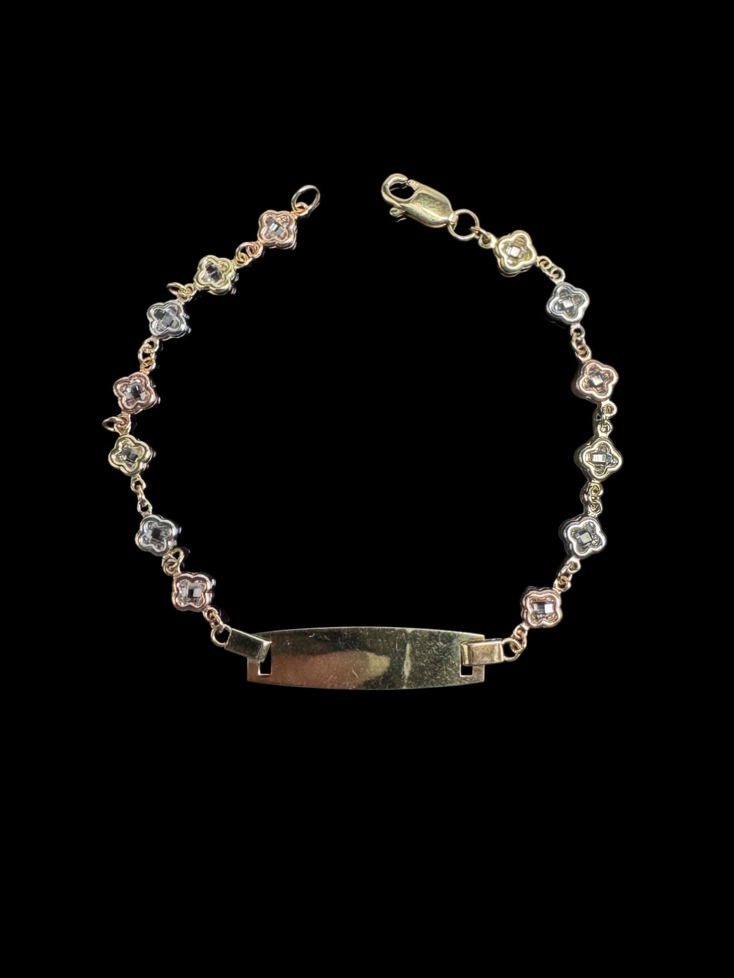 14K GOLD BABY ID FLOWER BRACELET (2.5GR 6")