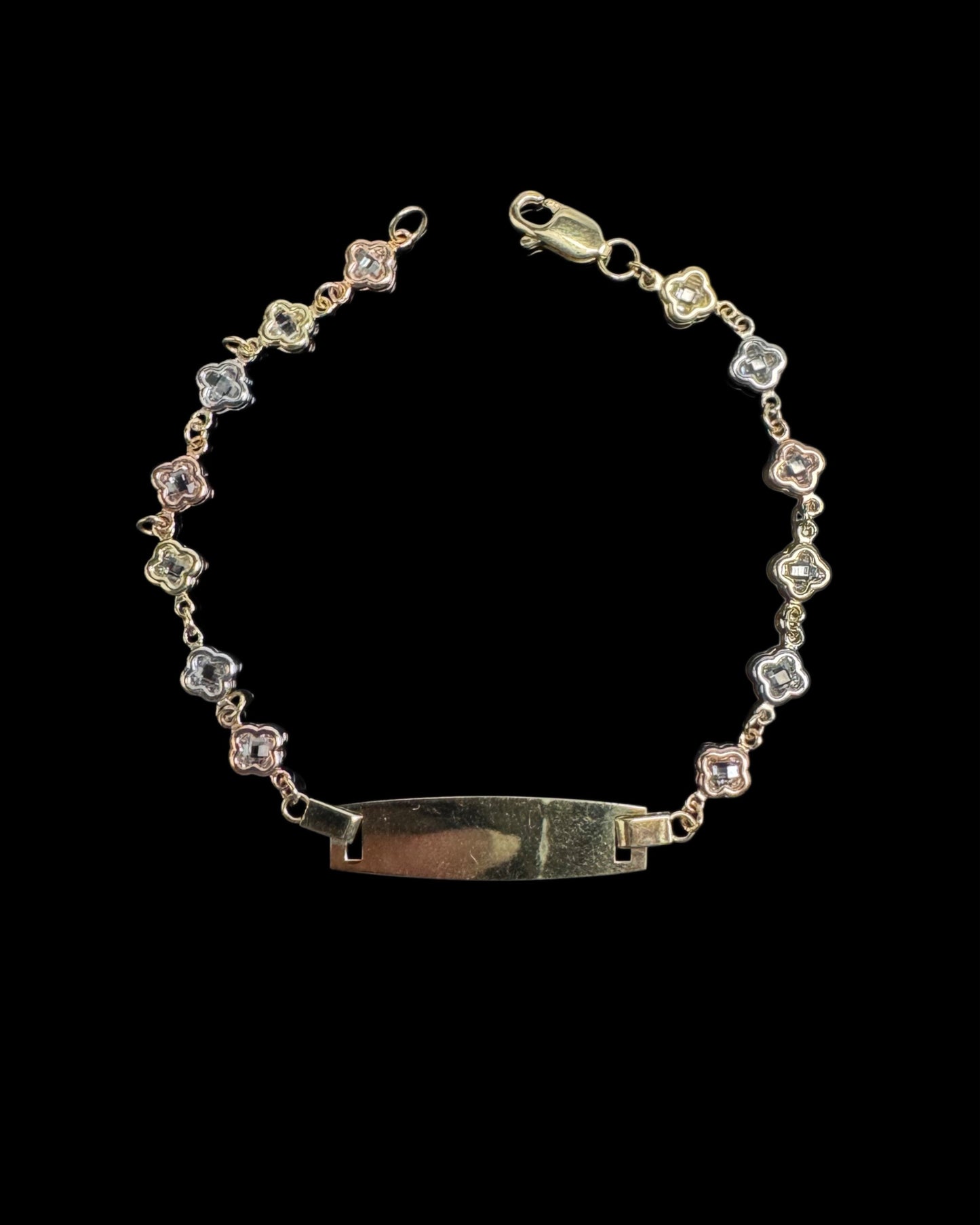 14K GOLD BABY ID FLOWER BRACELET (2.5GR 6")