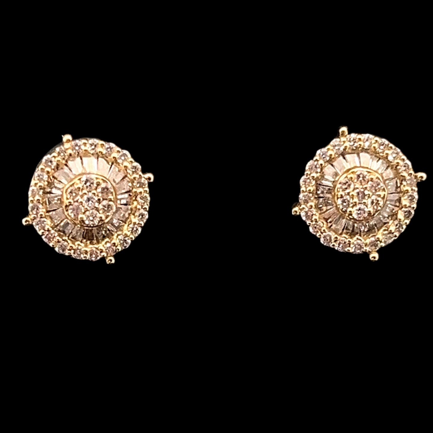 ARETES CIRCULO PUAS BAGUETTES AMARILLO 1CT 14K